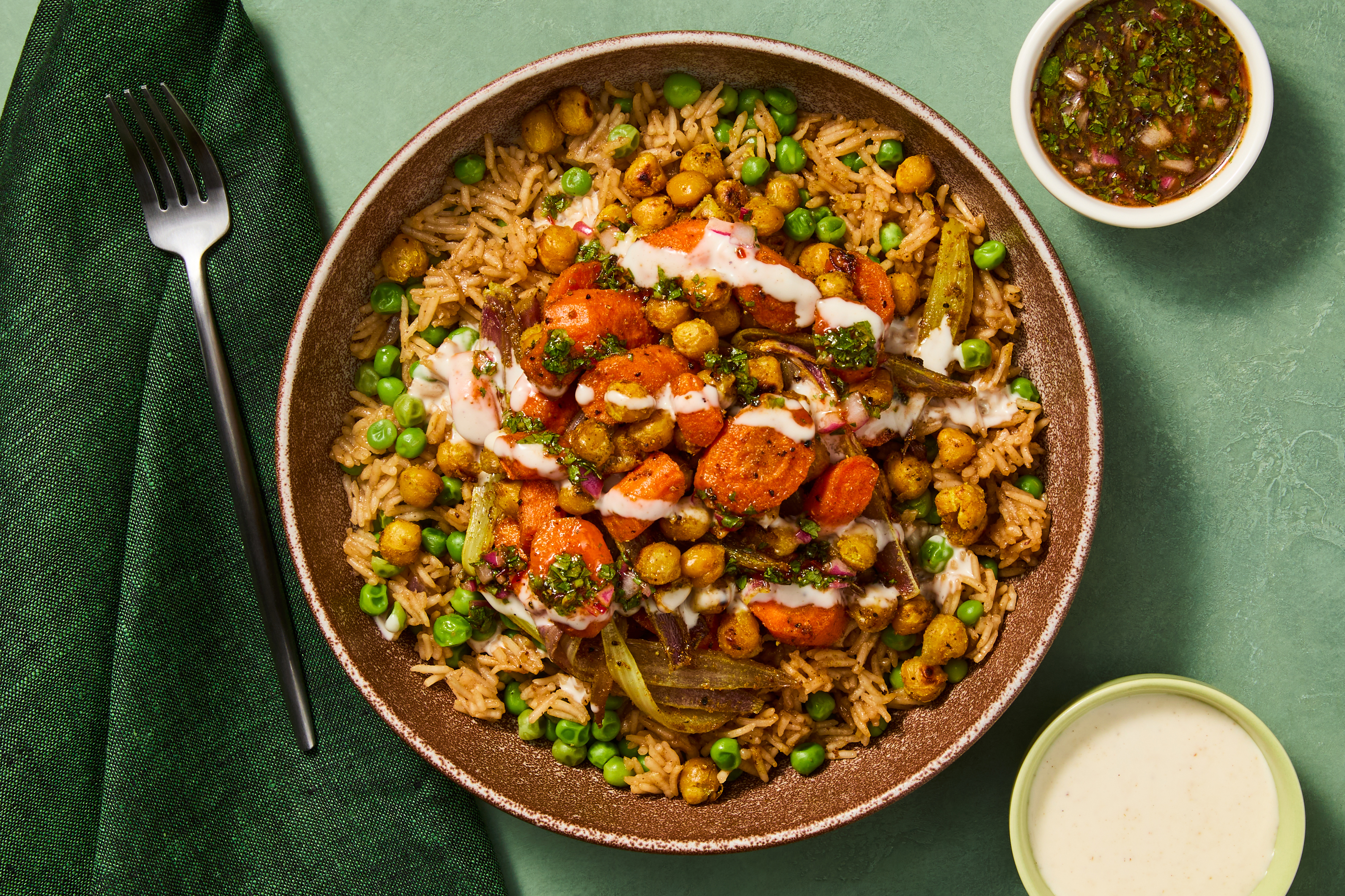 Curried Roasted Chickpea & Trout Bowls