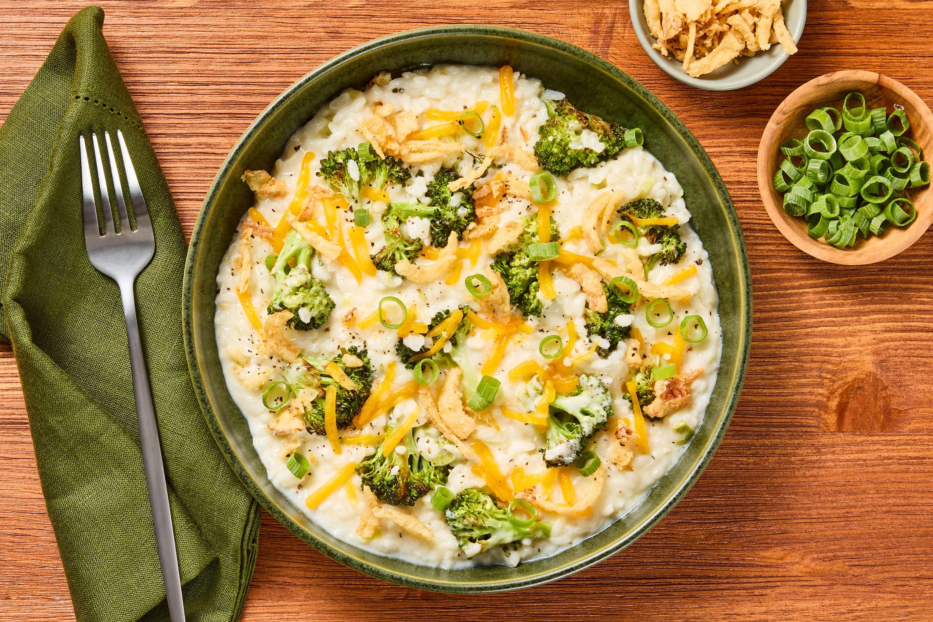 Creamy Cheddar Broccoli & Shrimp Risotto