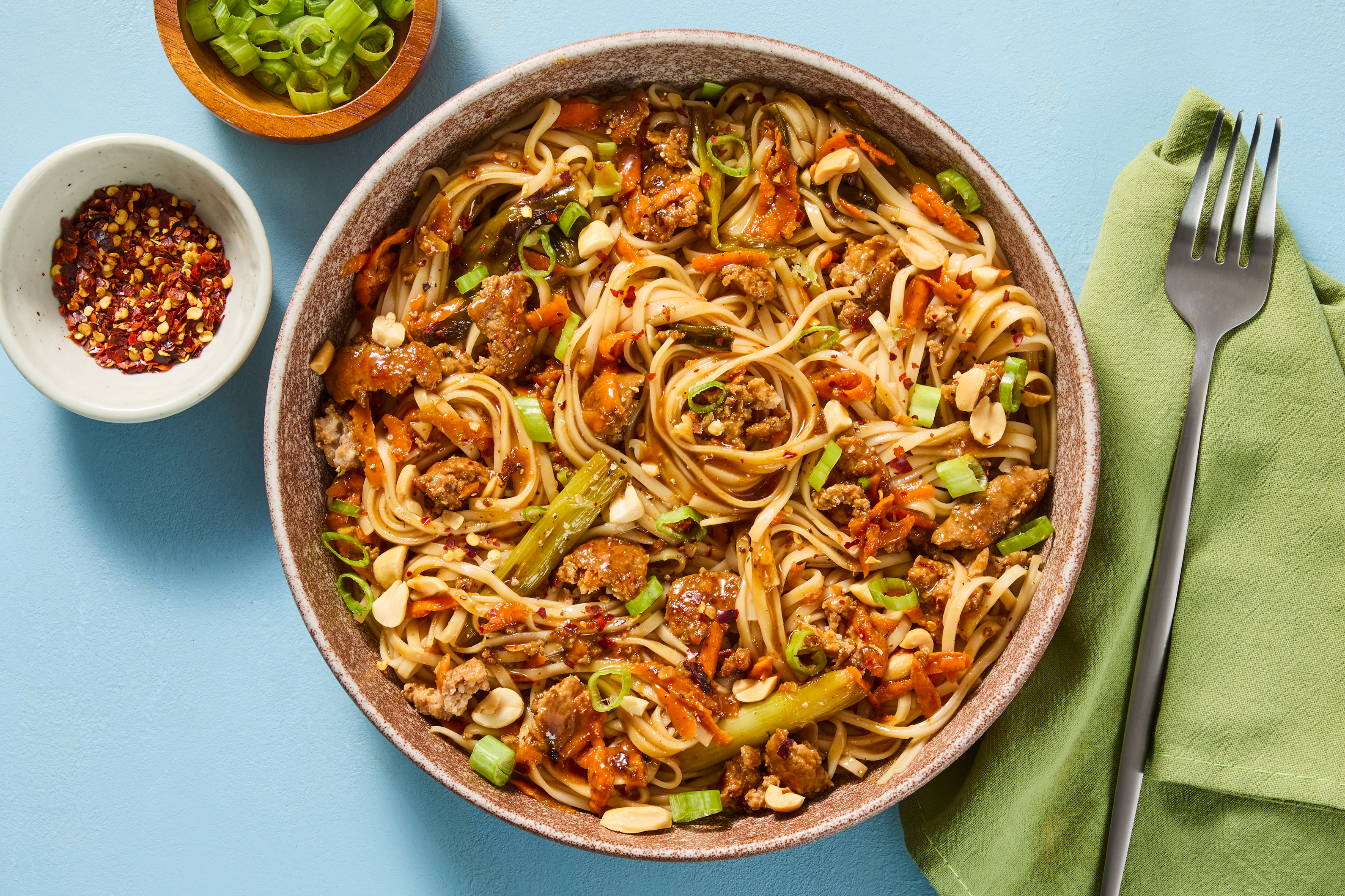 Peanut Pork Noodle Stir-Fry