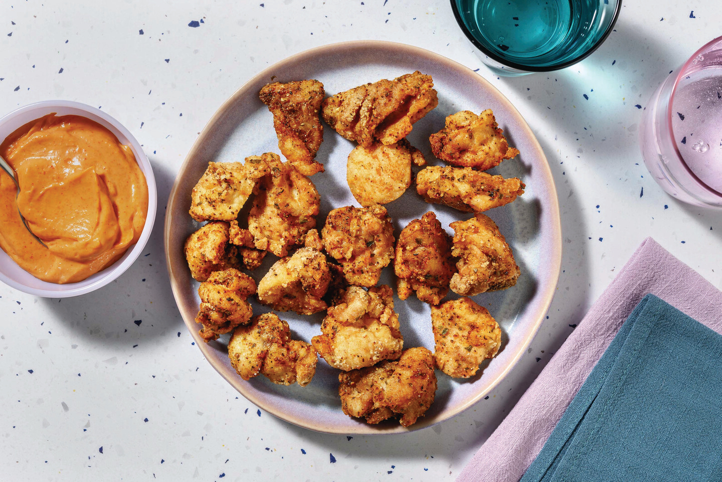 Garlic-Herb Popcorn Chicken