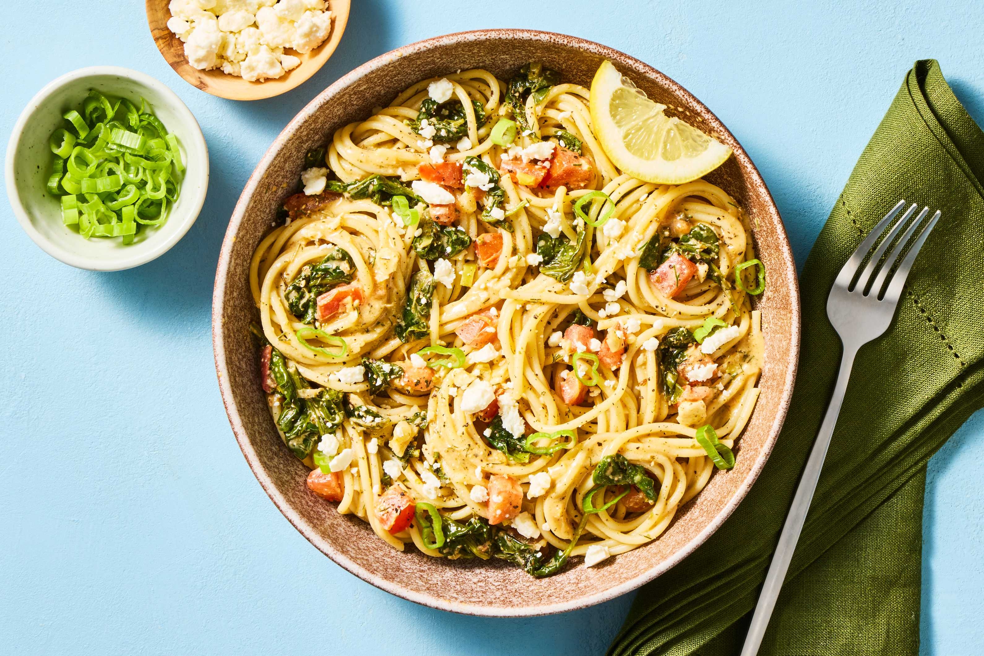 Greek Diner Spaghetti with Salmon