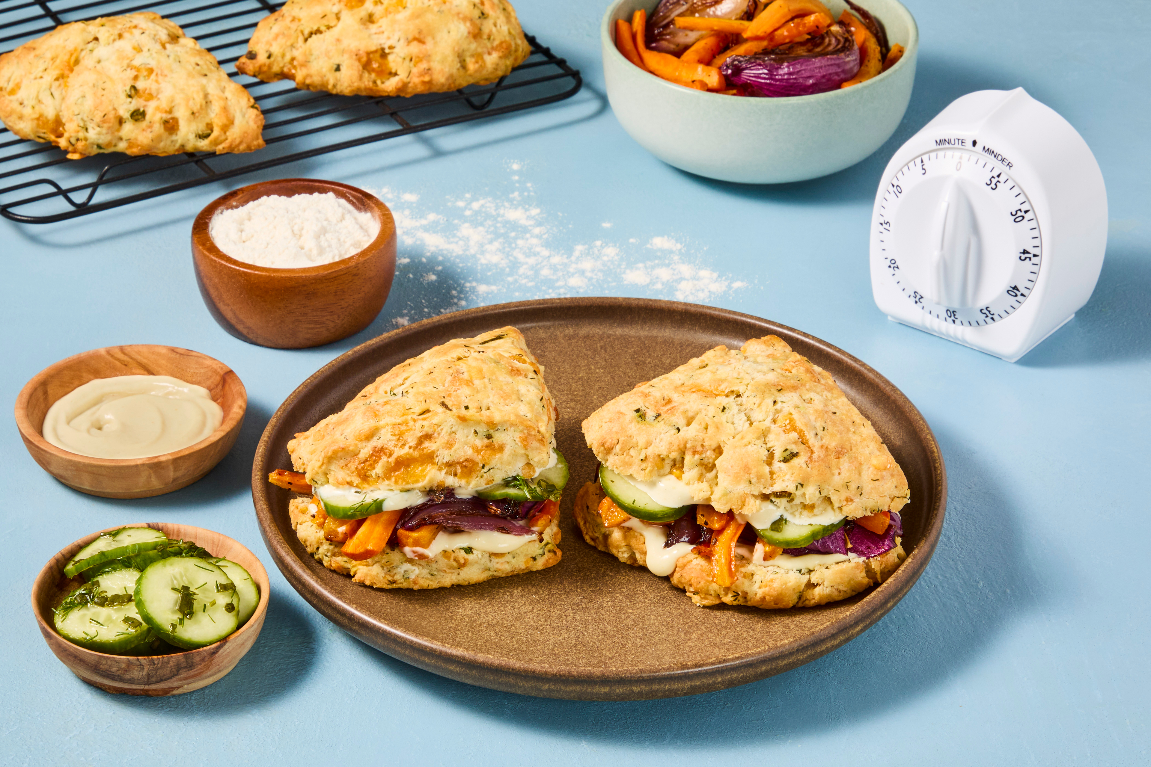 Dilly Cheddar Scone Sandos with Bacon