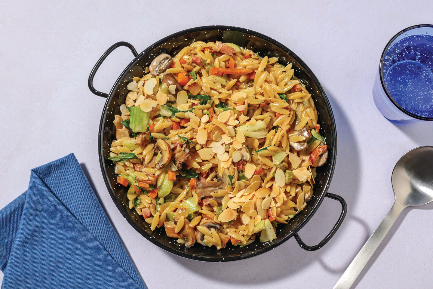 One-Pan Chicken, Bacon & Mushroom Risoni