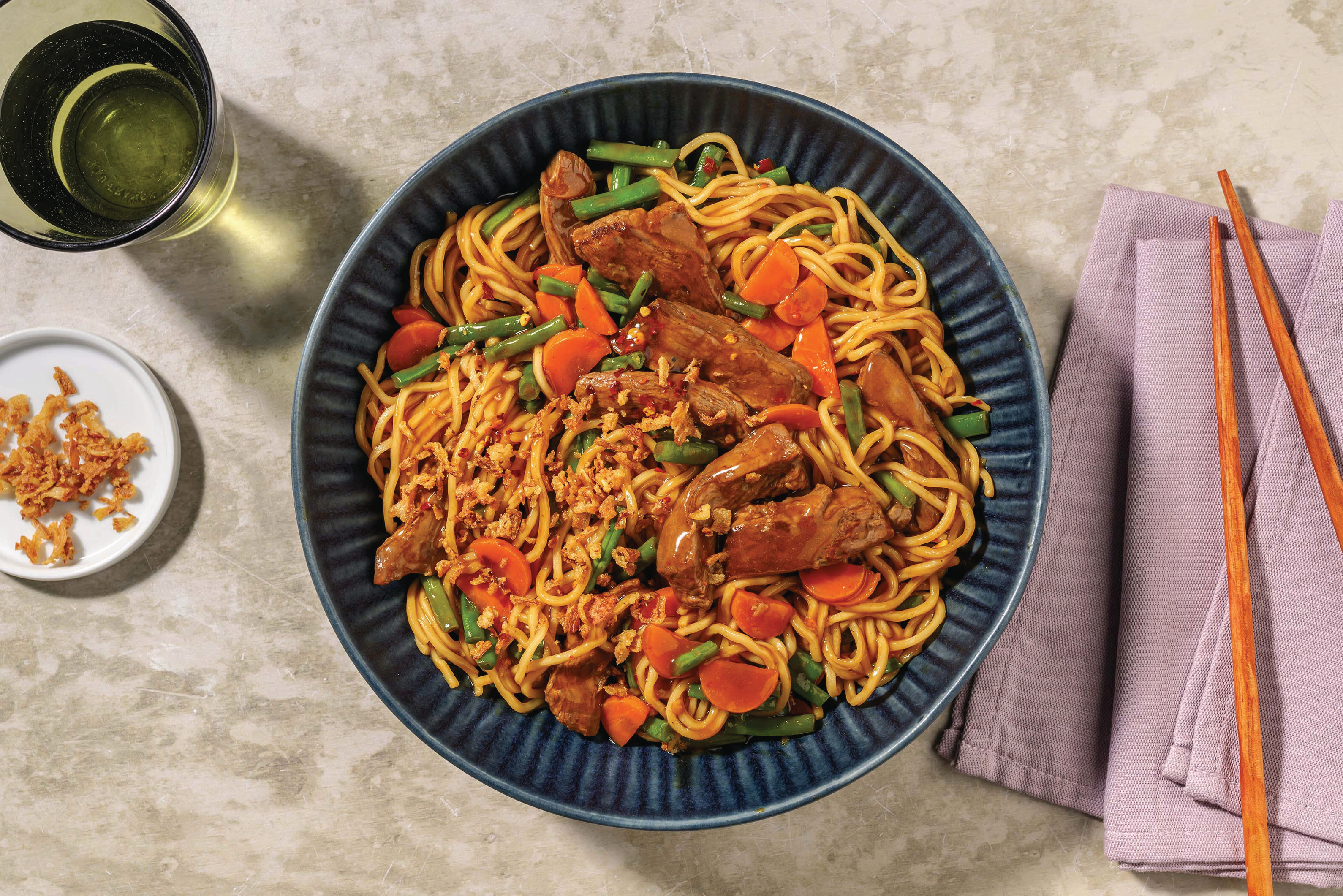 Quick Ginger Beef Noodle Stir-Fry