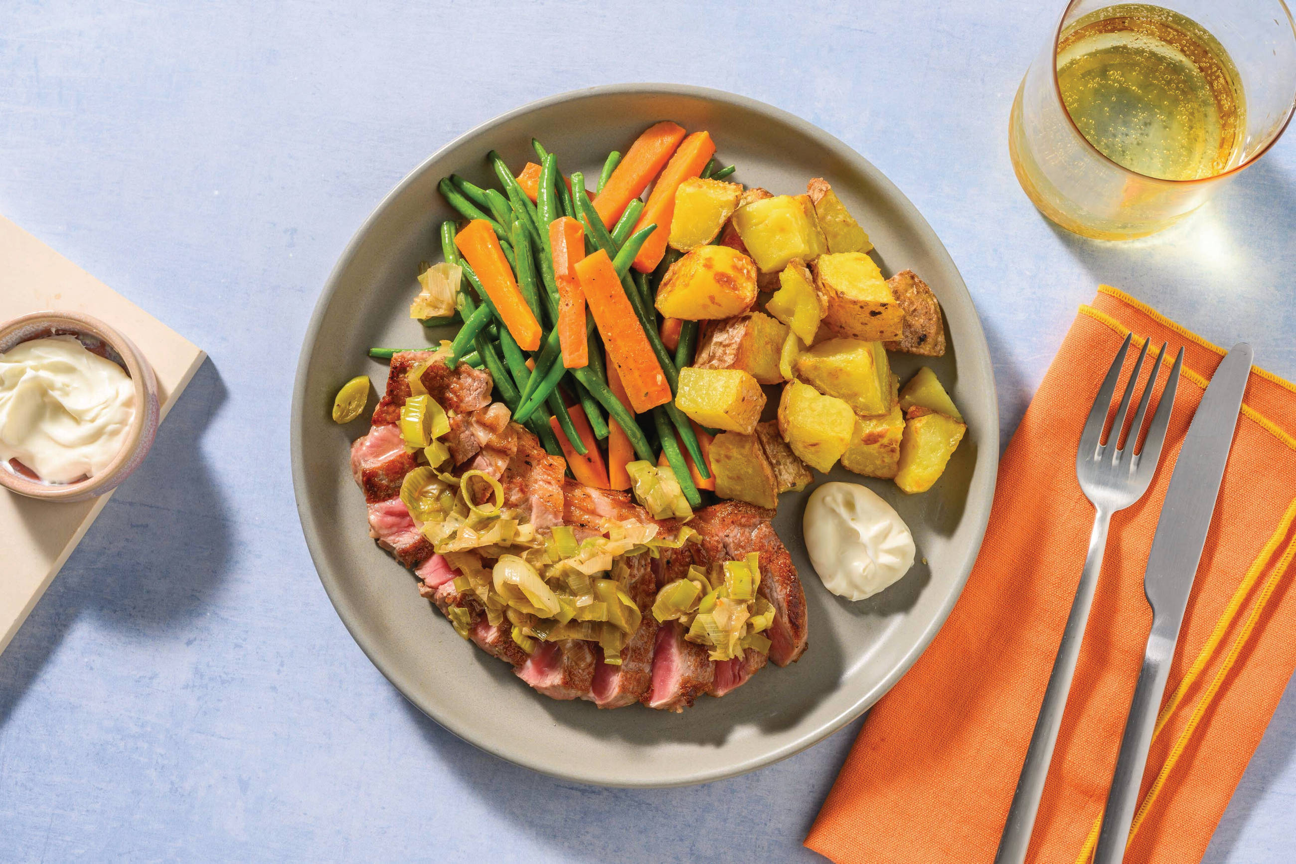 Pork Loin Steak & Twice-Cooked Potatoes