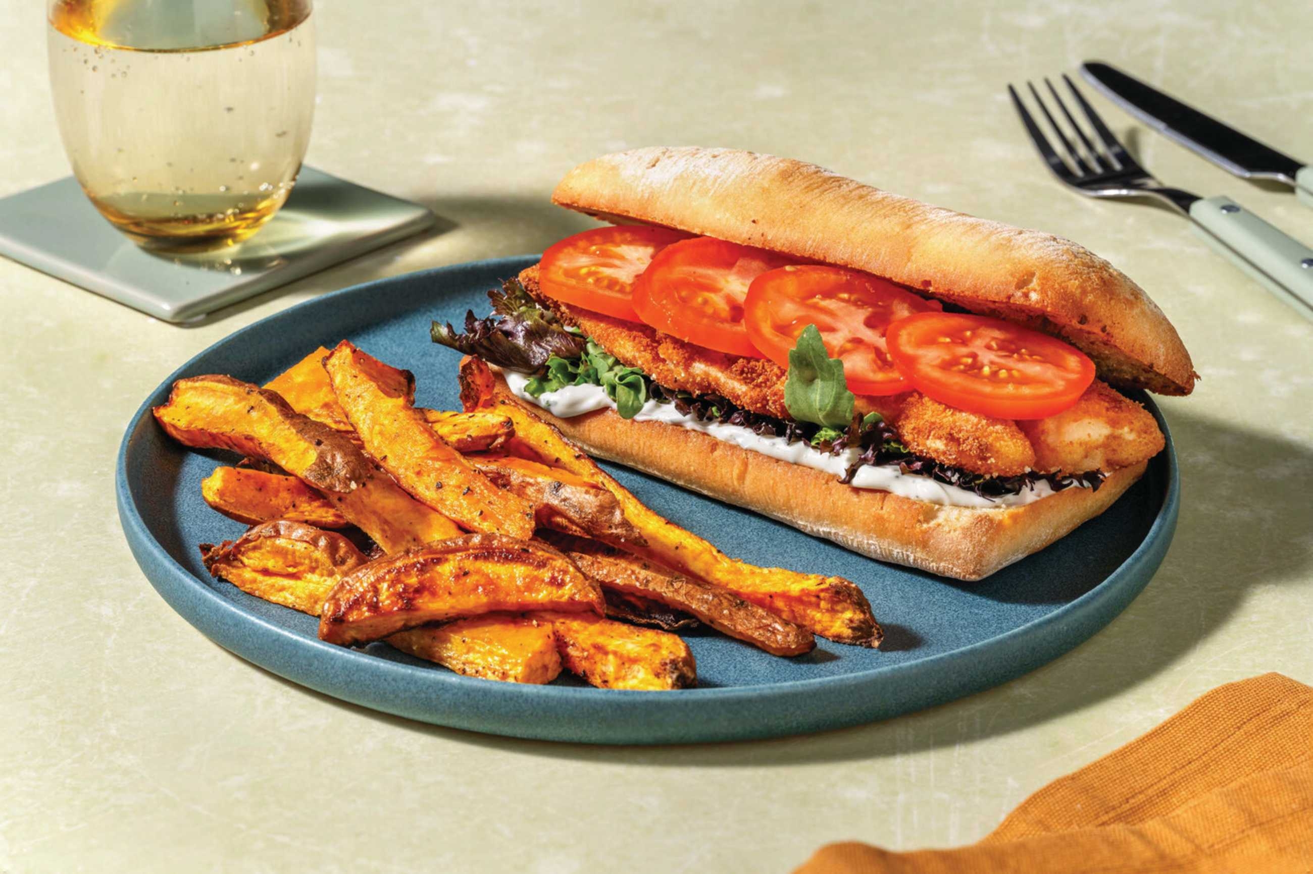 Fish Shop Plant-Based Crumbed Chick'n Sandwich