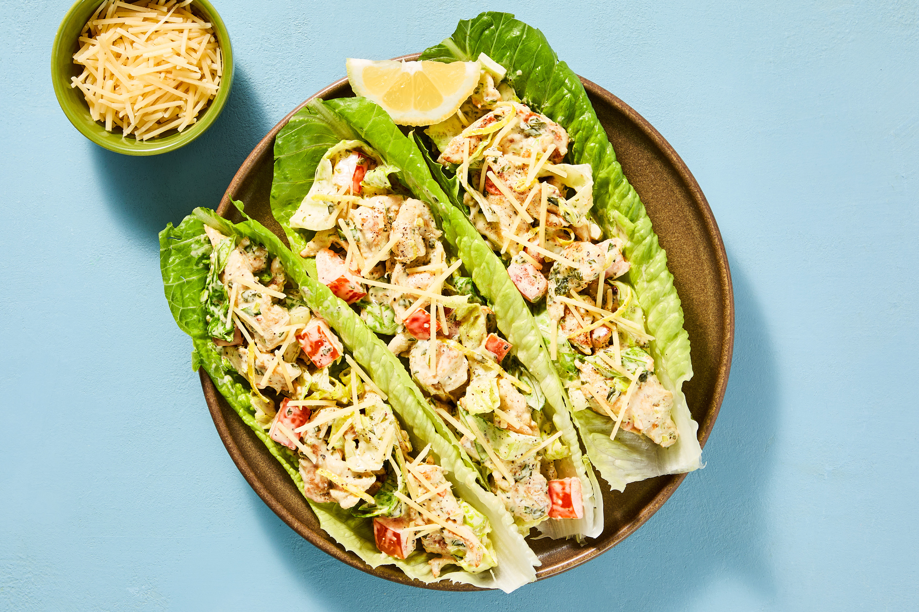 Lemon-Basil Shrimp Salad Lettuce Wraps