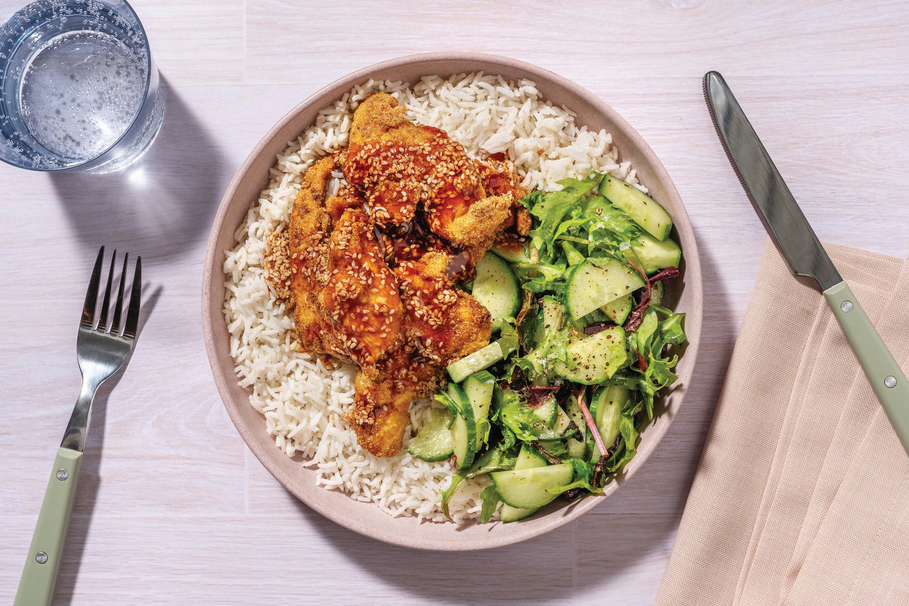 Orange Sesame Chicken & Jasmine Rice