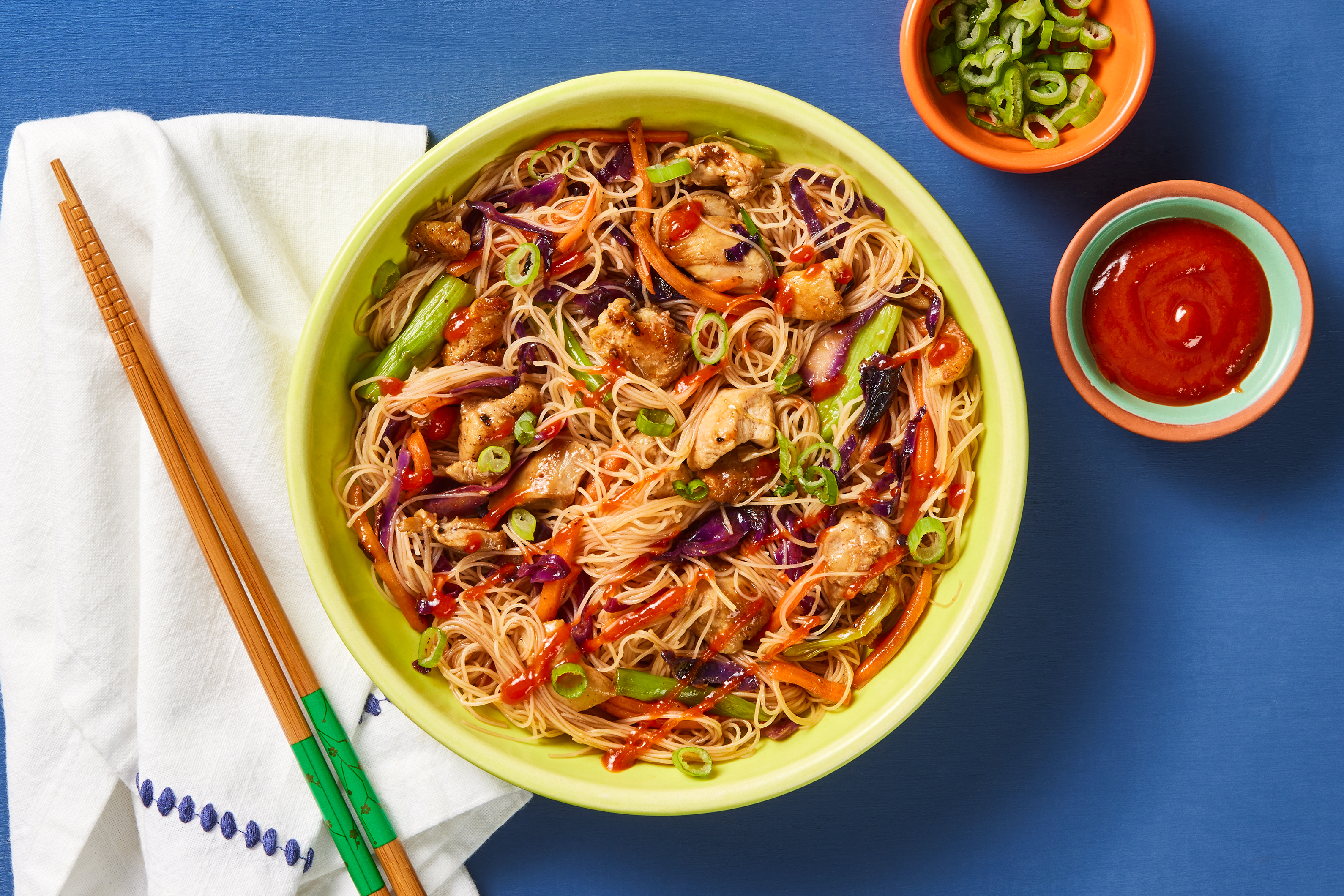  Gingery Chicken & Rice-Noodle Stir-Fry