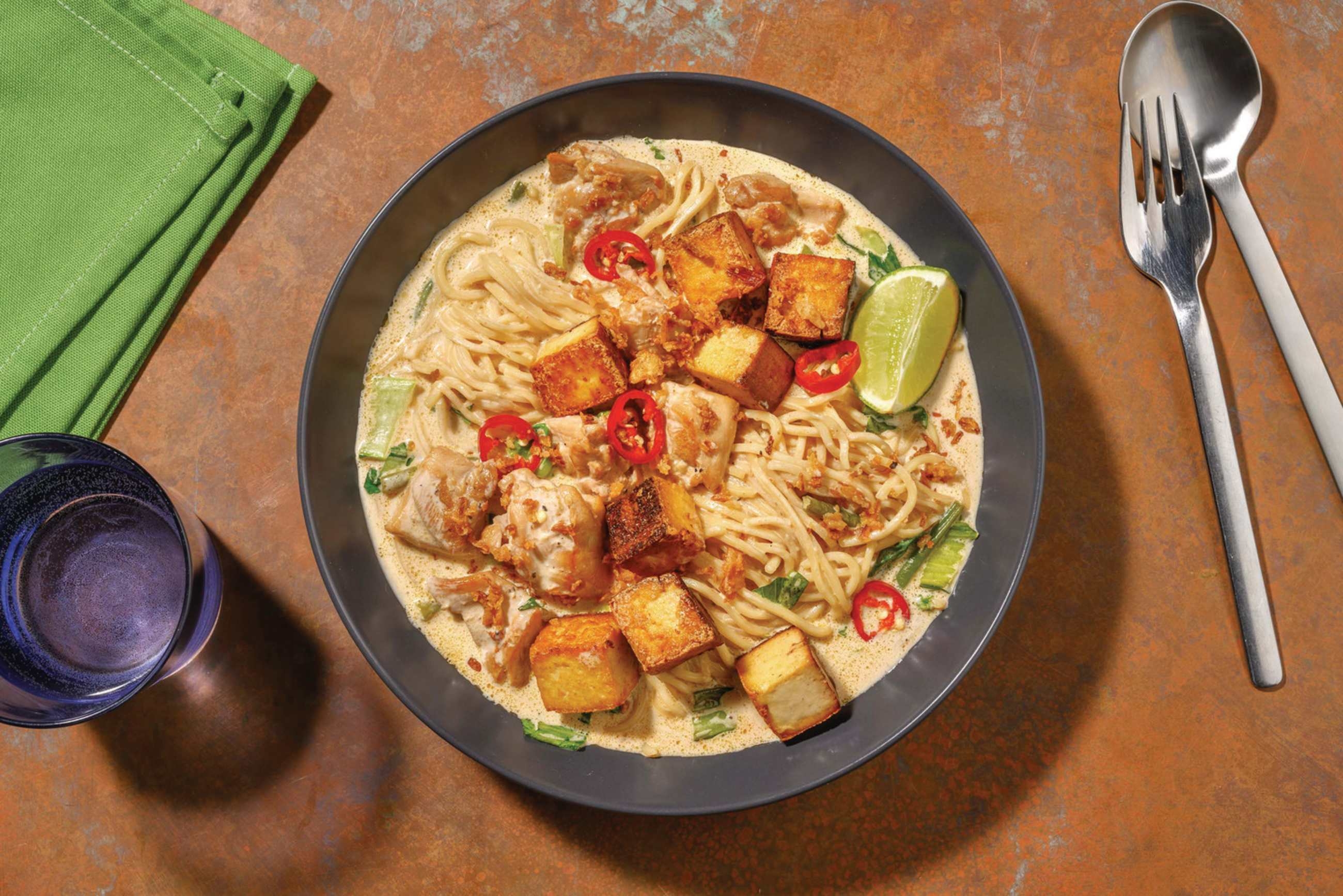 Malaysian Chicken & Tofu Noodle Soup