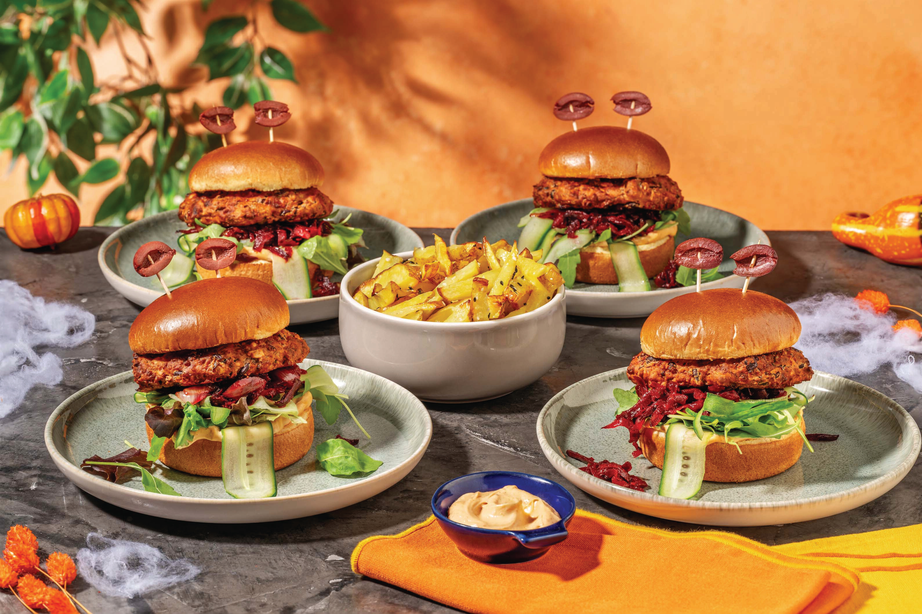 Monster Veggie Burger & Beetroot Relish