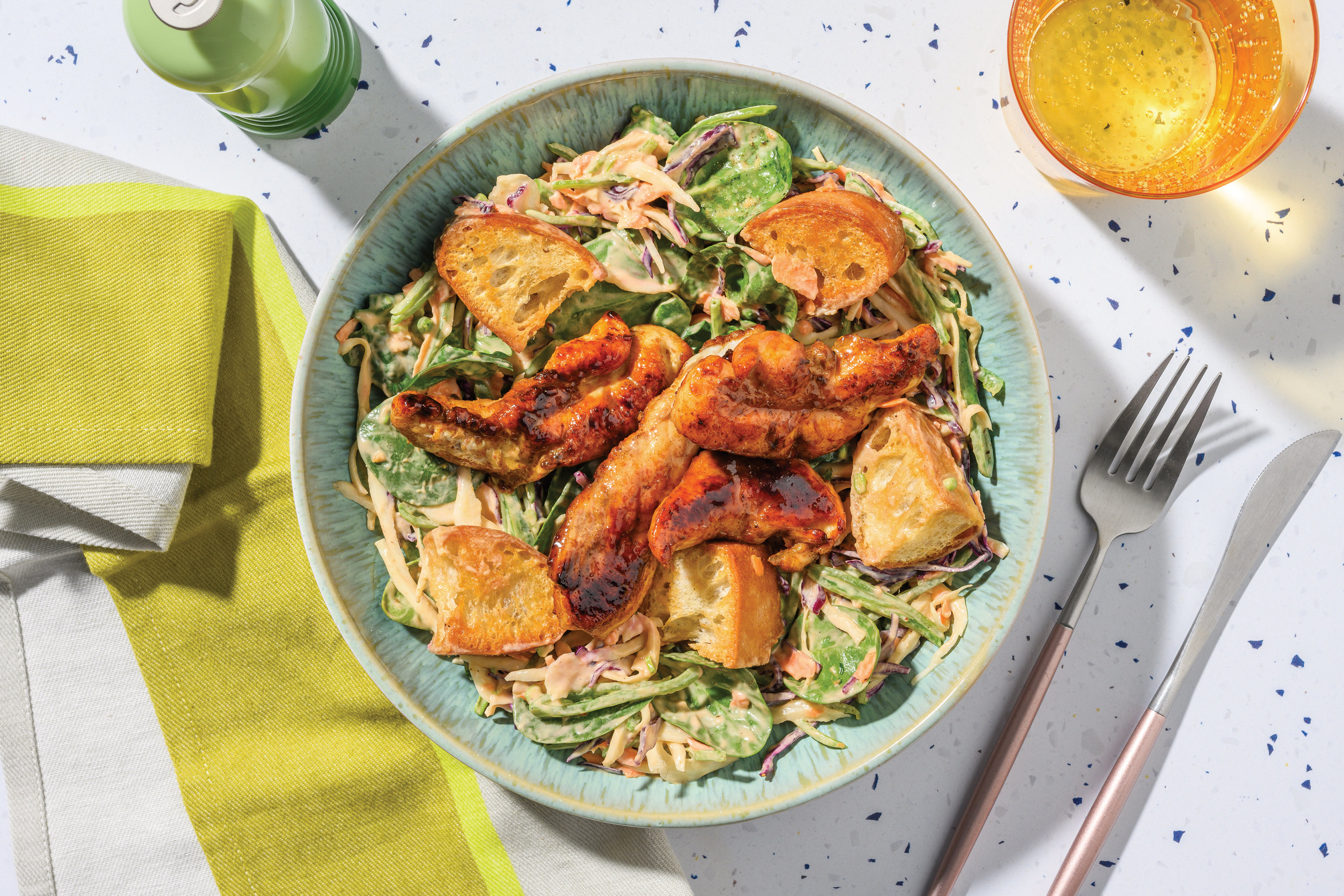 Double Smokey Chicken & Crouton Salad