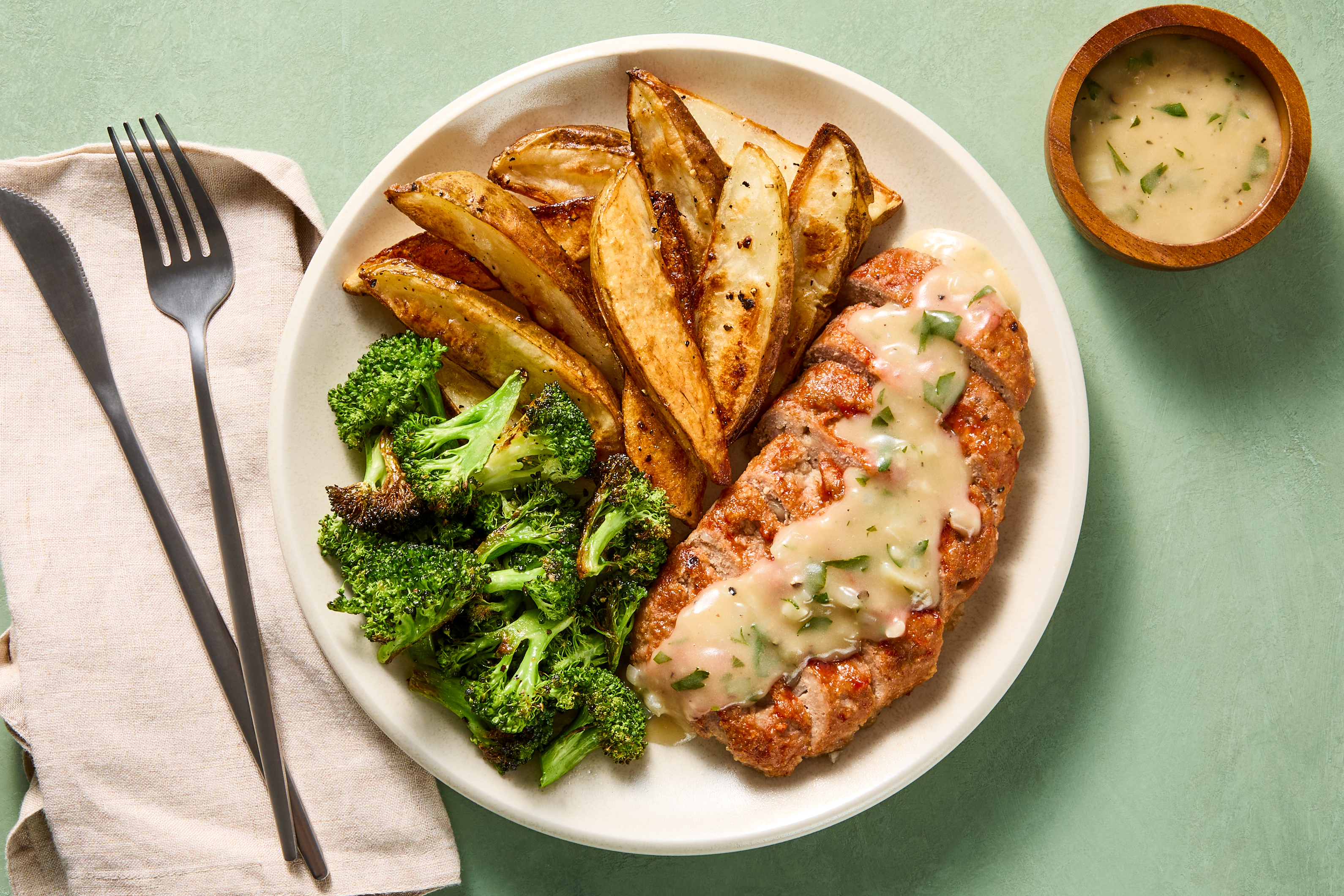 Cozy Turkey Meatloaves & Shallot Gravy