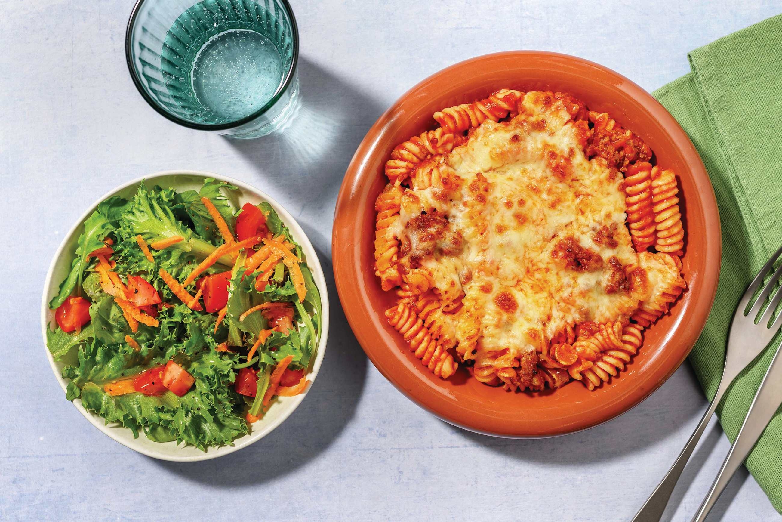 HelloHero: Plant-Based Mince Bolognese Pasta Bake