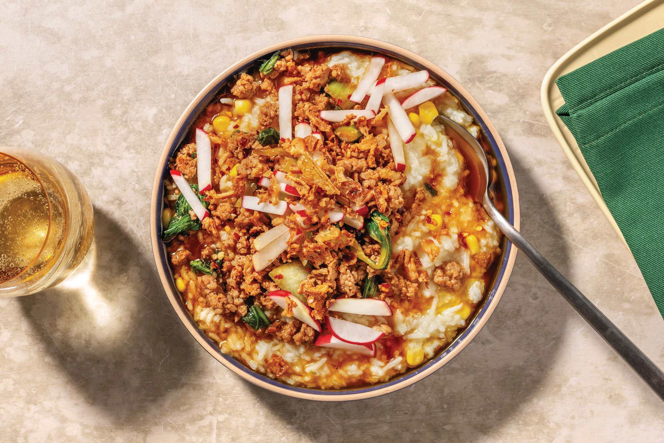 Chinese Soy Tofu & Ginger Rice Congee