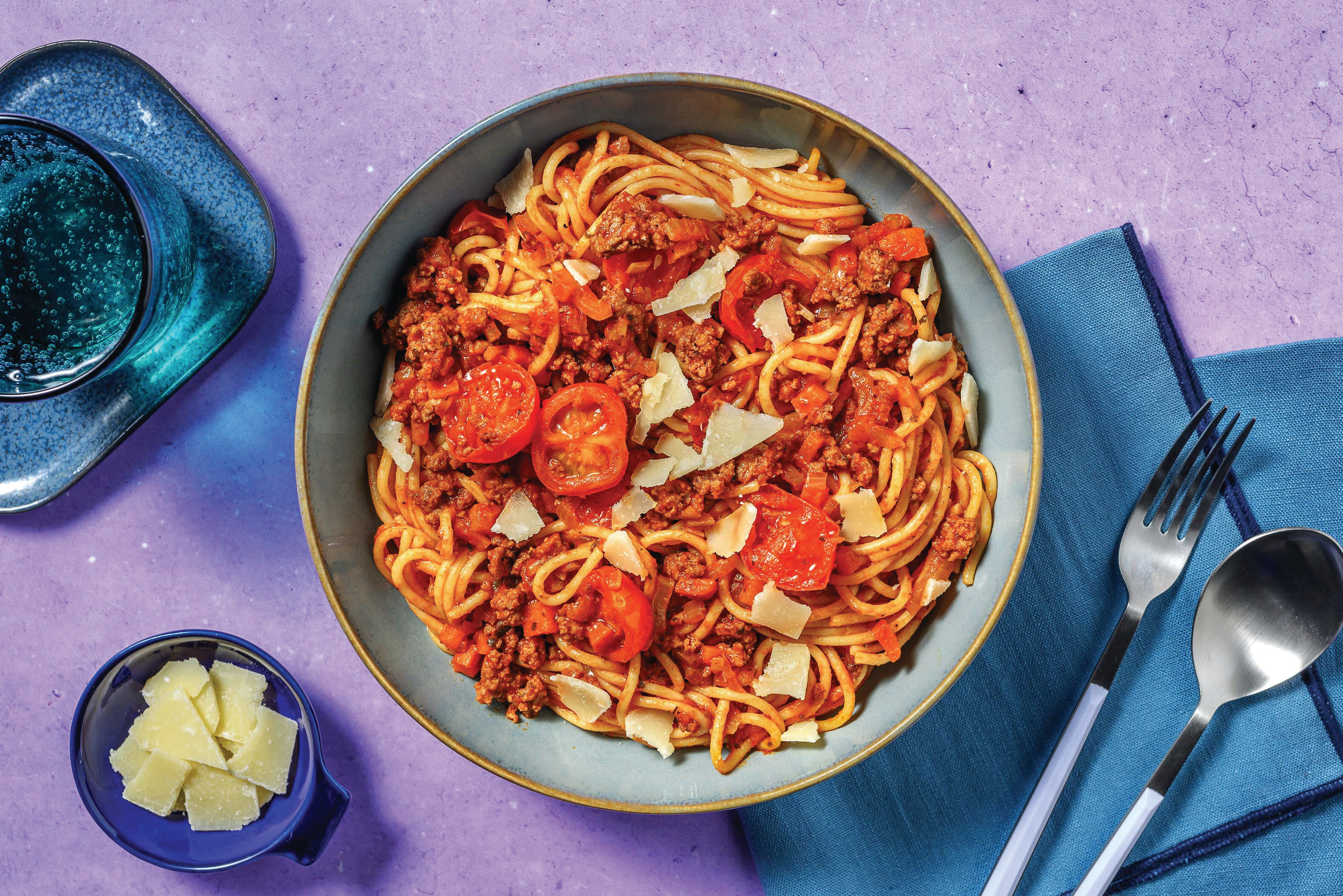 HelloHero: Saucy Double Beef & Cherry Tomato Spaghetti