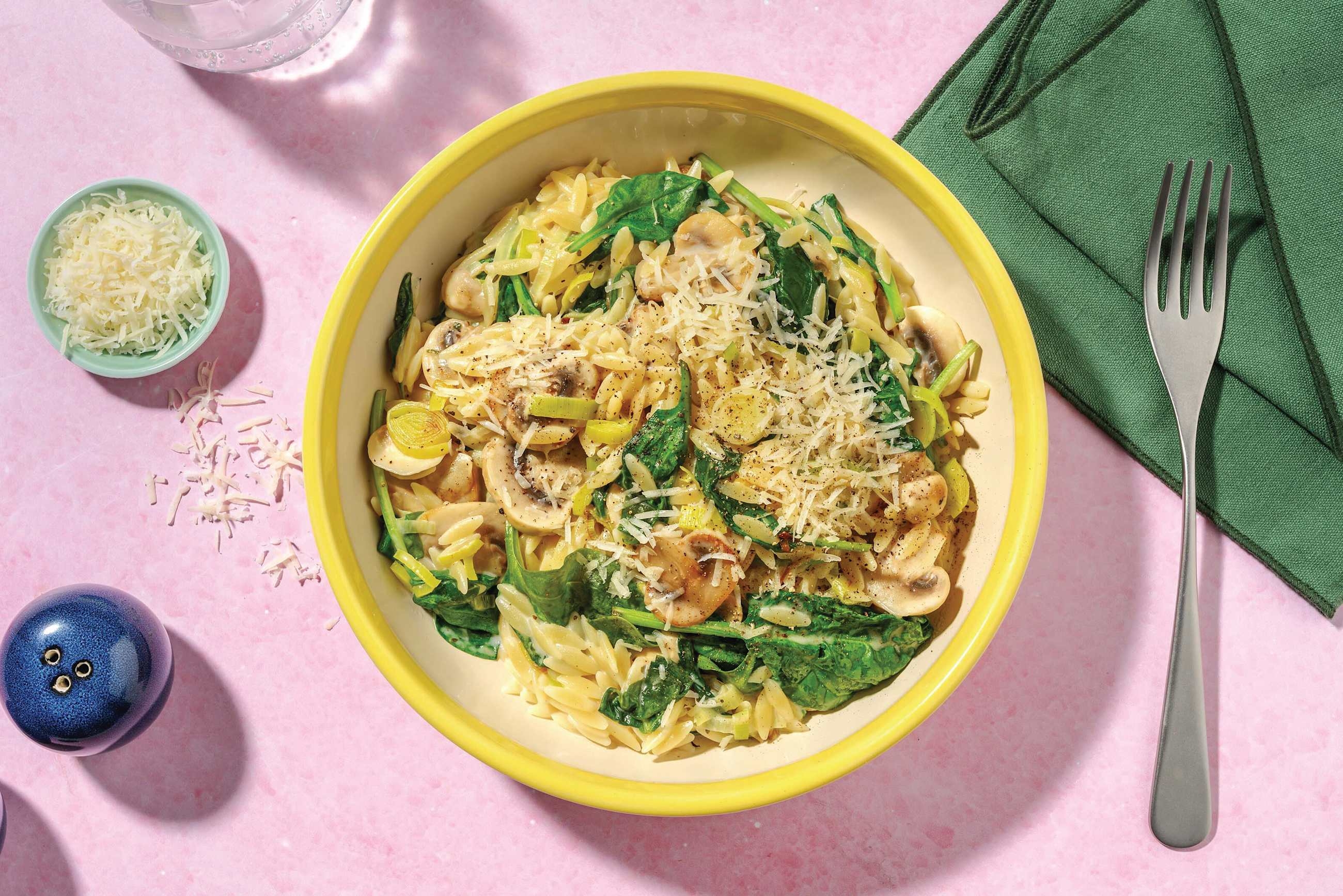 Creamy Bacon & Mushroom Risoni