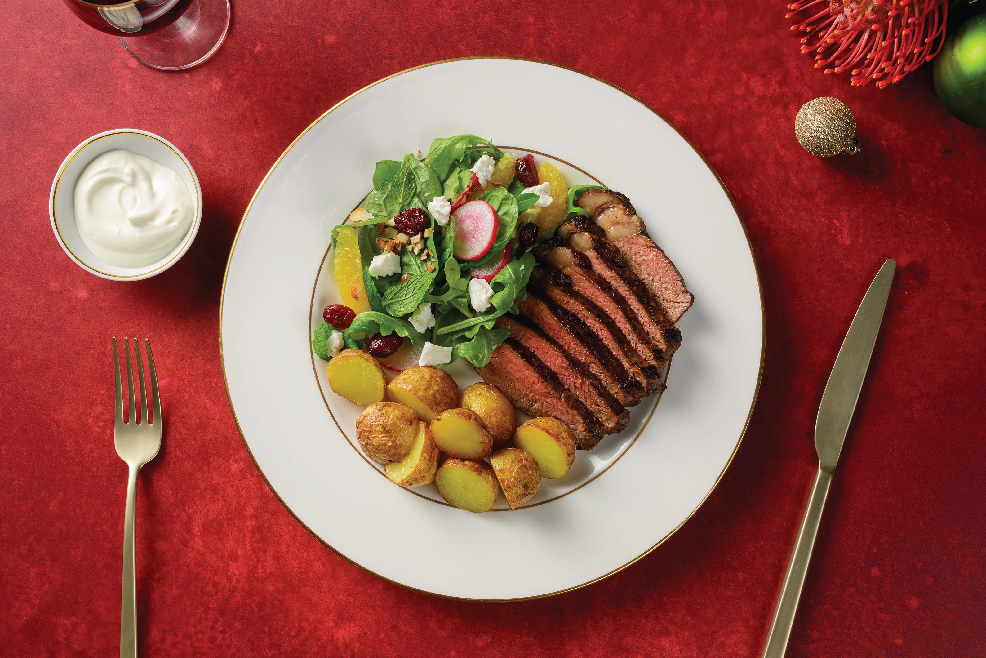 Porterhouse Steak & Cranberry Salad