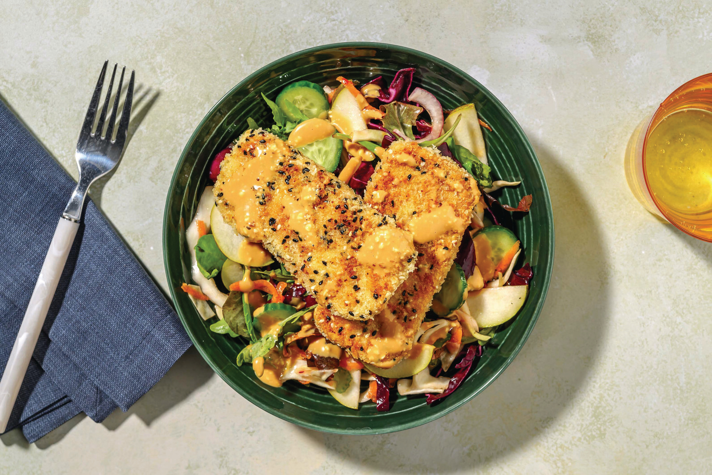 Japanese-Style Crumbed Prawn Salad