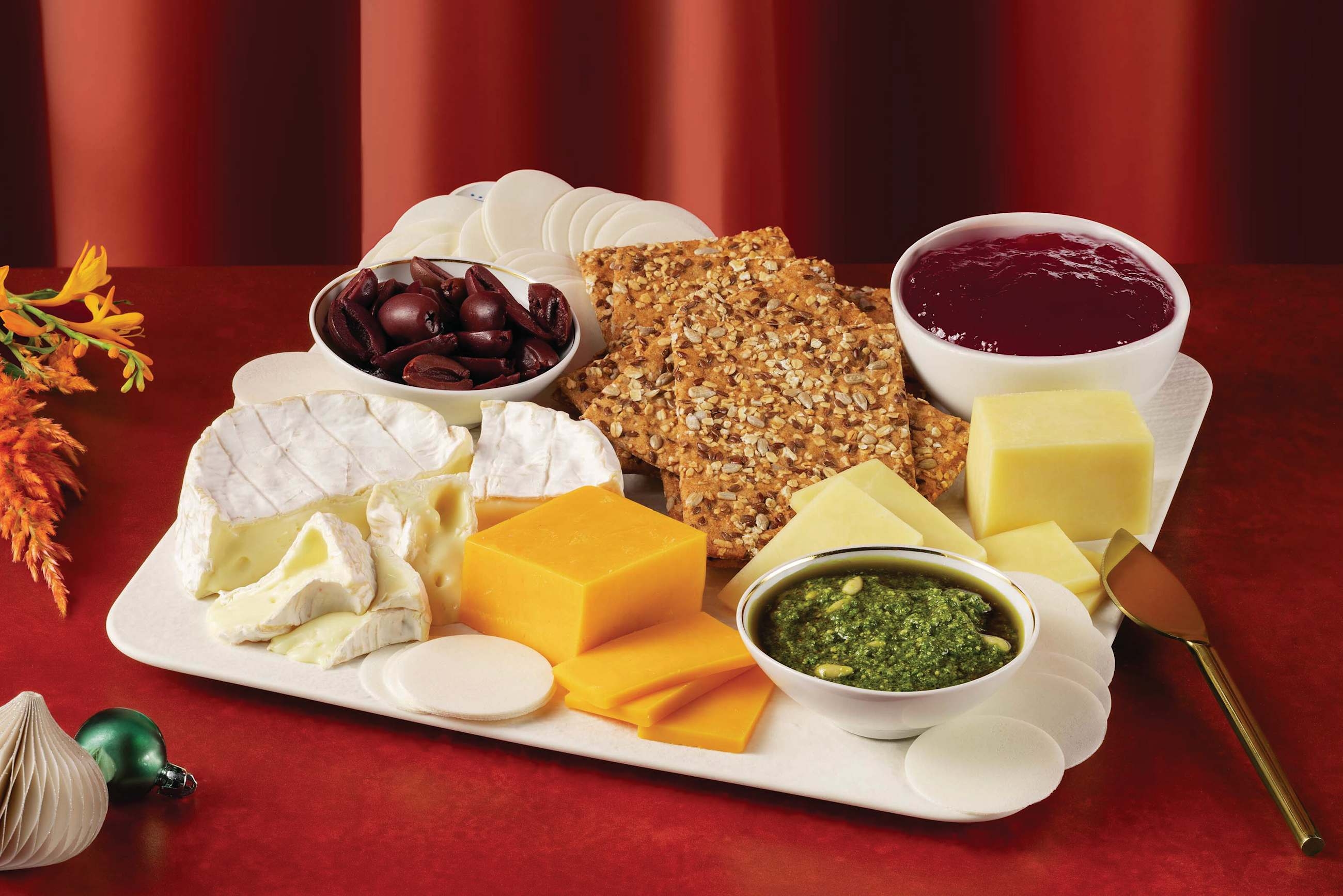 Festive Cheerful Cheese Platter