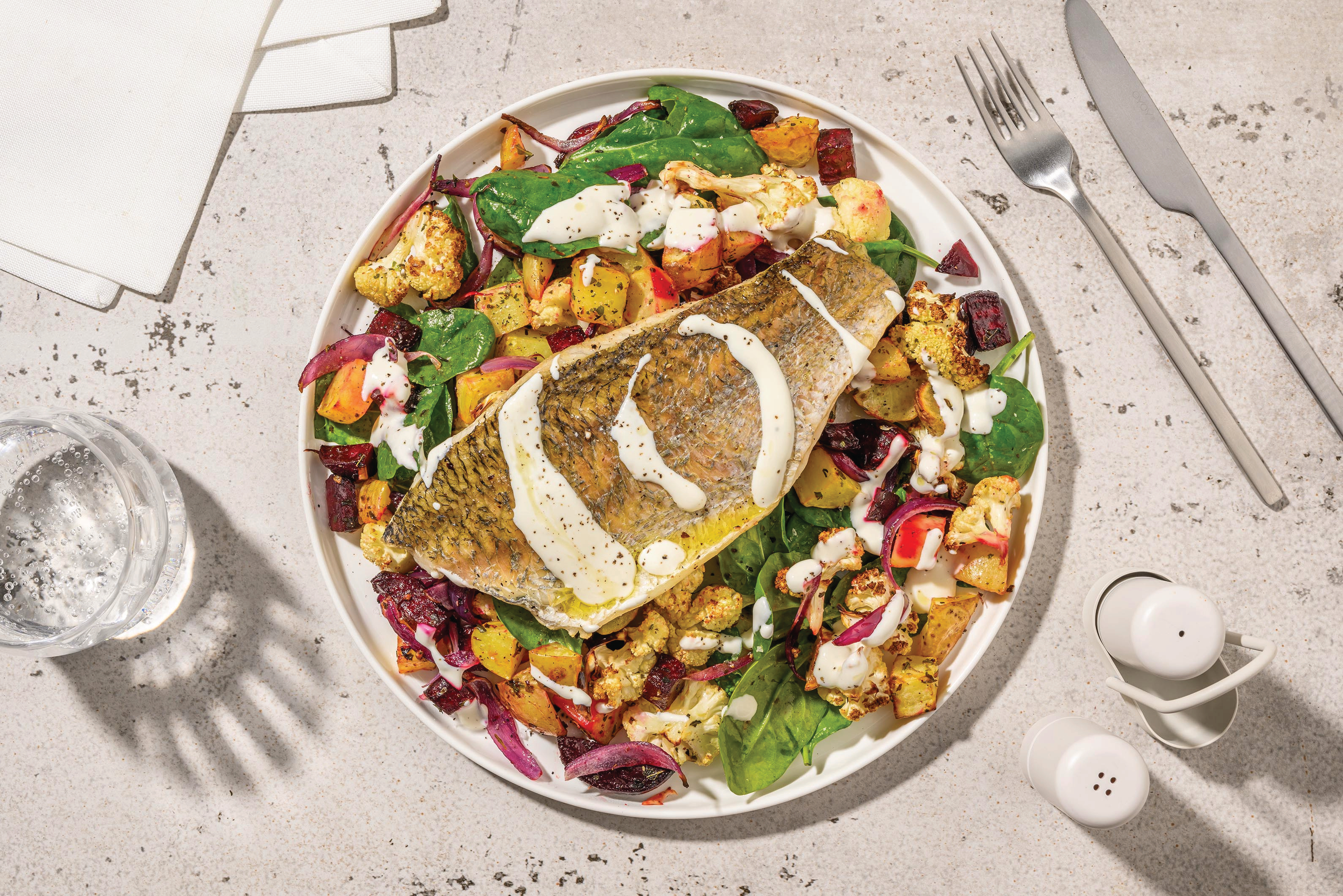 Barramundi & Honey Roast Veggie Toss