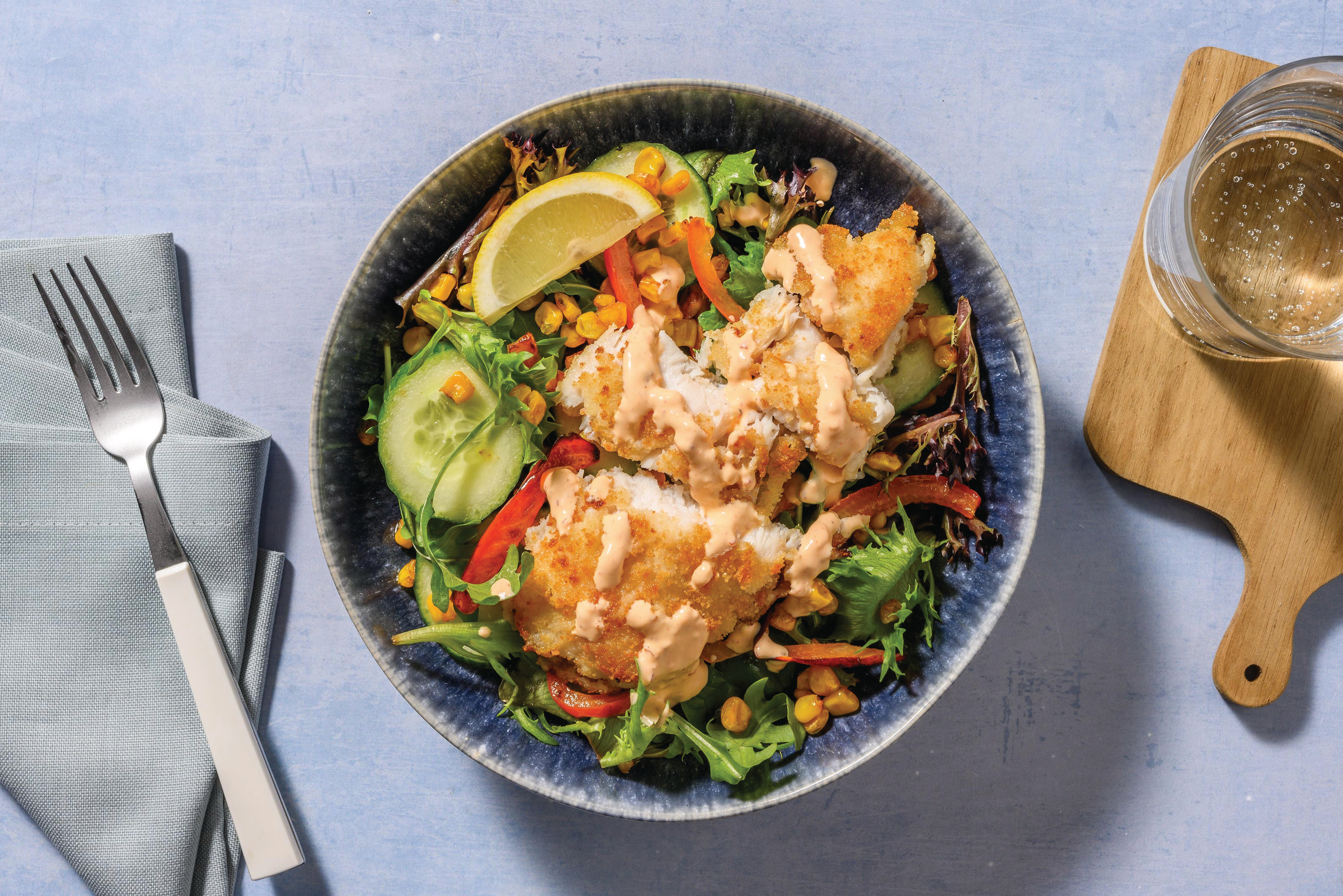Baja-Style Crumbed Fish & Chipotle Salad