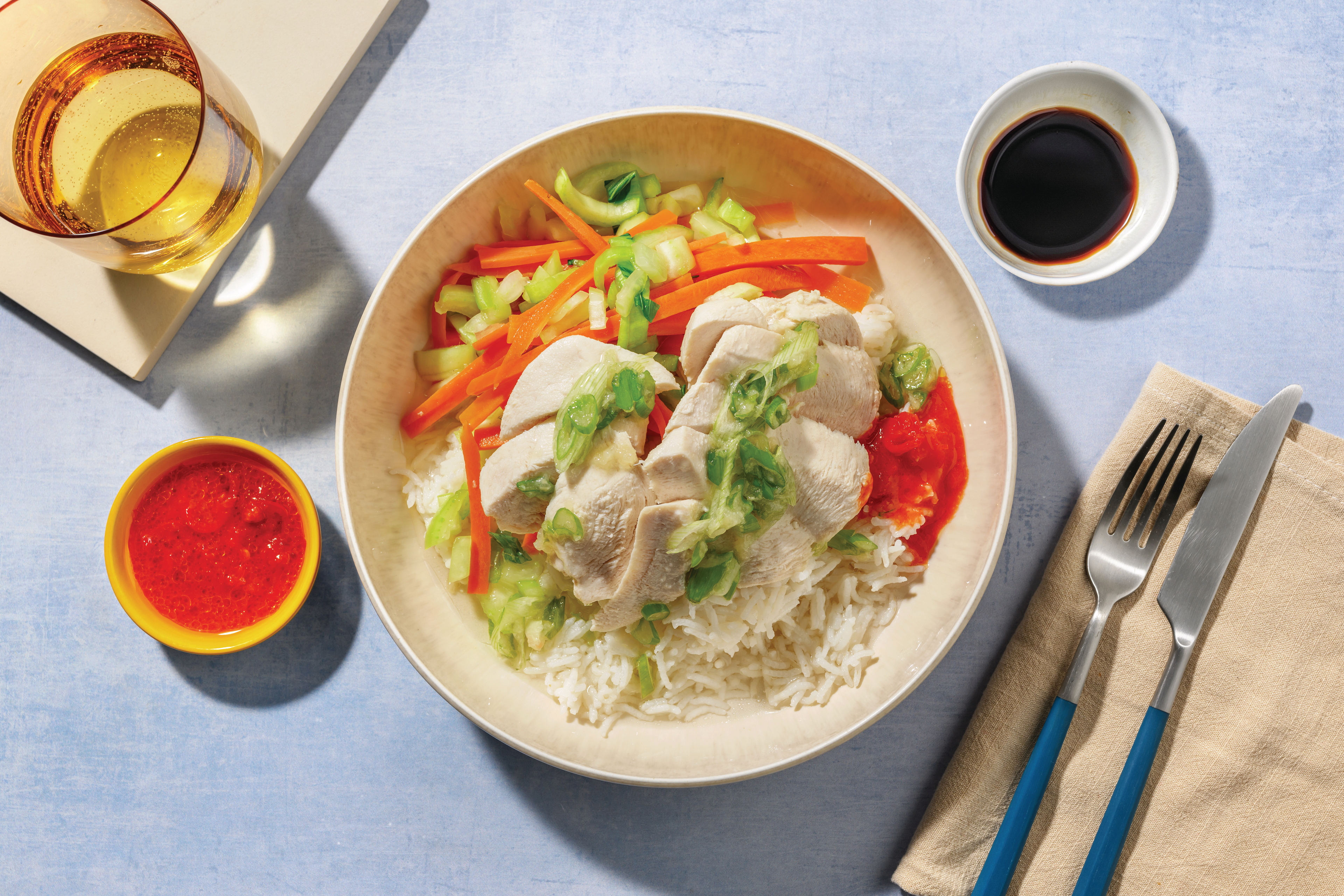 Poached Hainanese Chicken & DIY Sambal