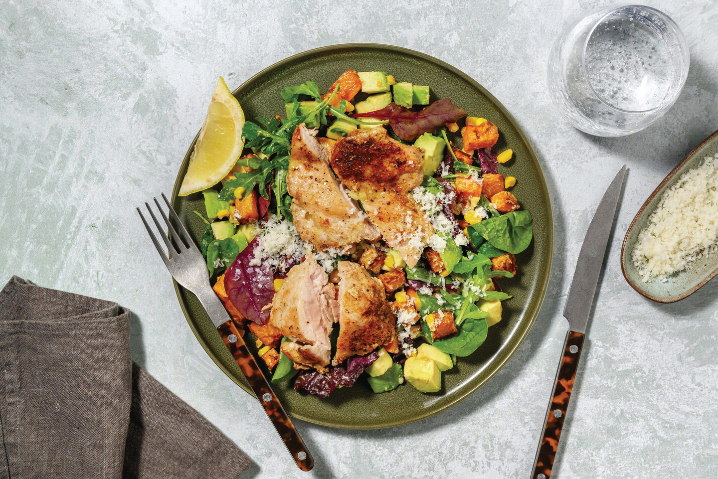 Kiwi Chicken & Roast Kumara Dijon Salad 