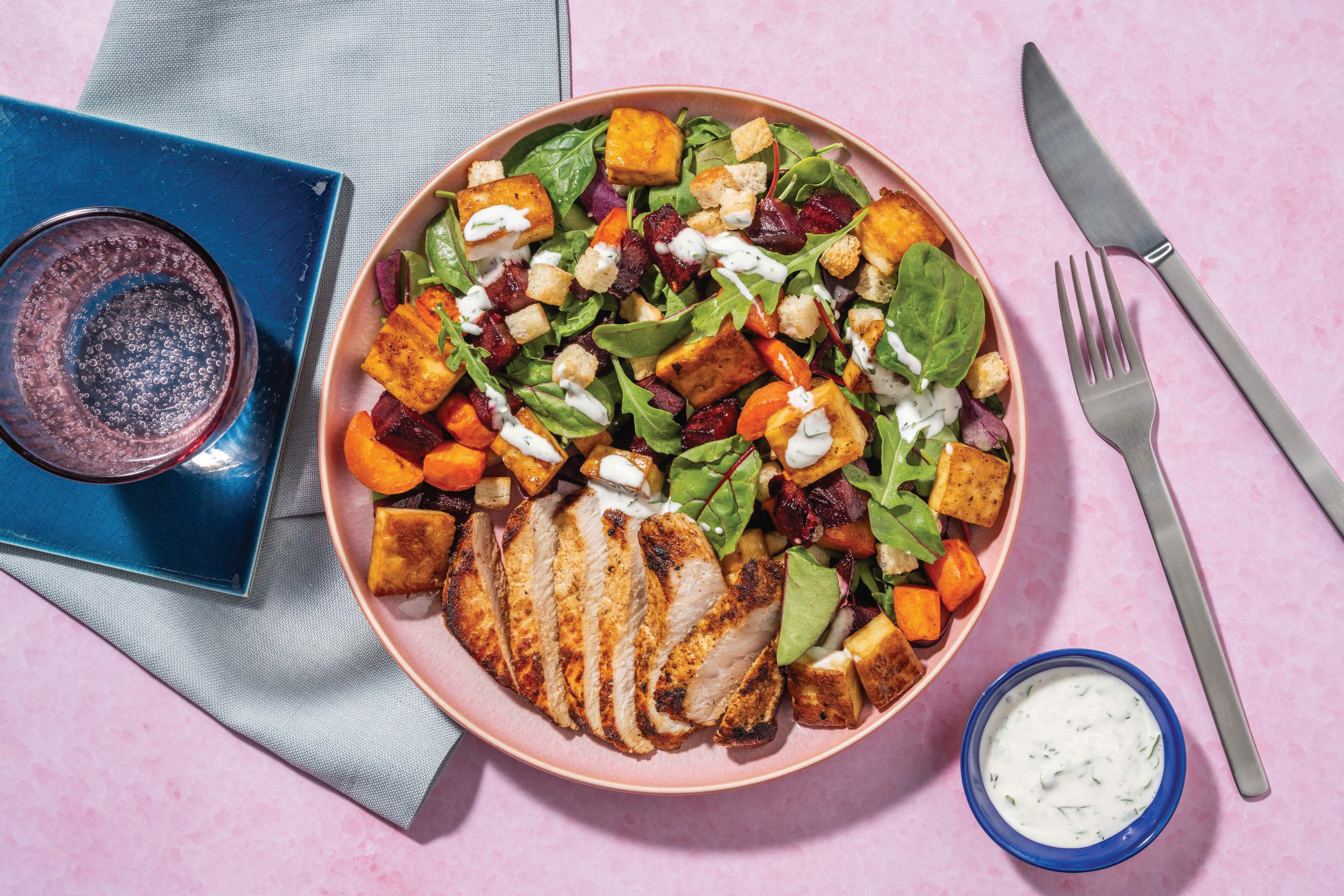 Homestyle Double Pork Loin Steaks & Herby Mayo