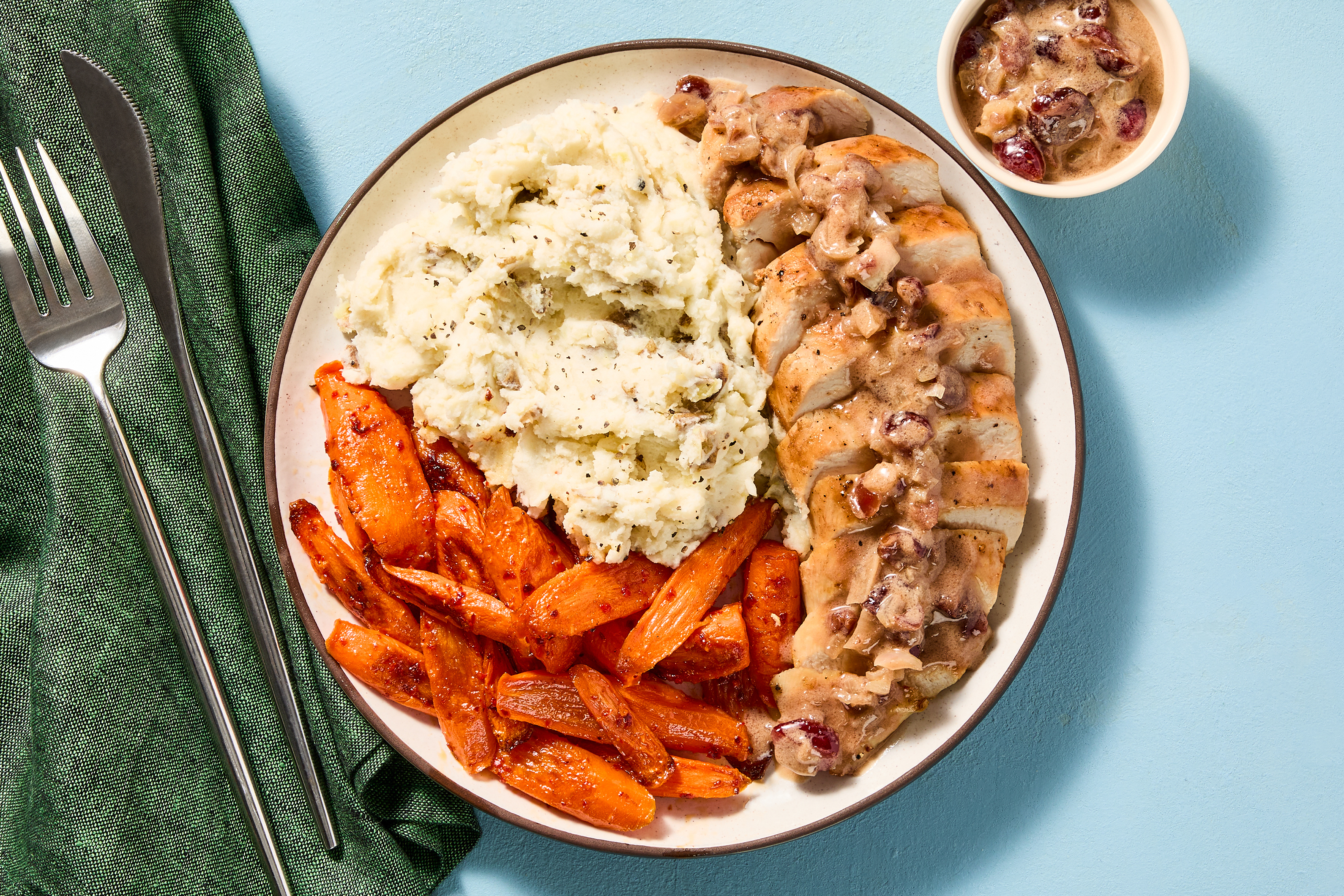 Steak with Cranberry-Shallot Sauce