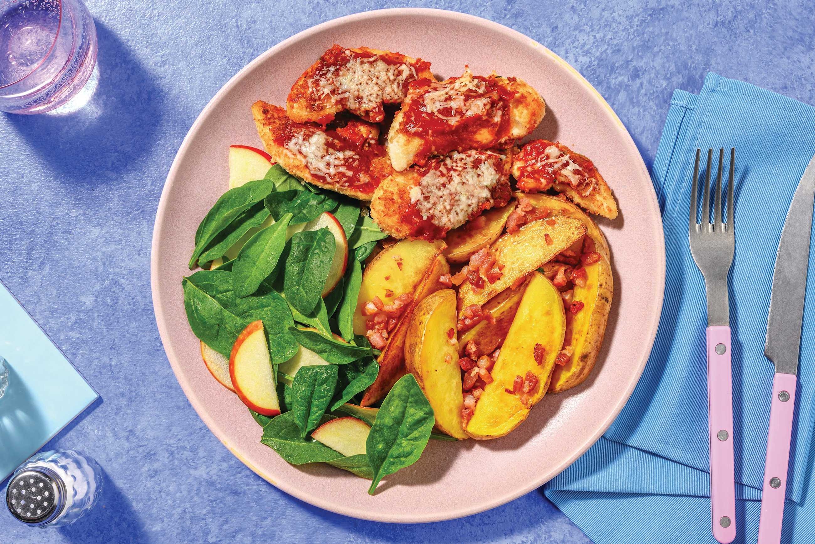 Pork Parmi & Bacon Wedges