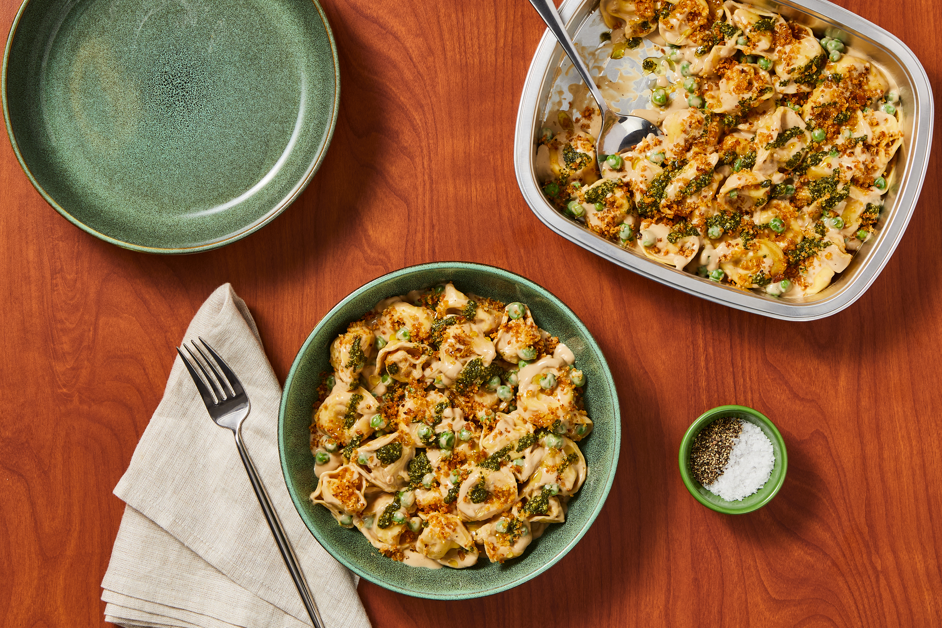 Prep & Bake Salmon with Creamy Pesto Tortelloni