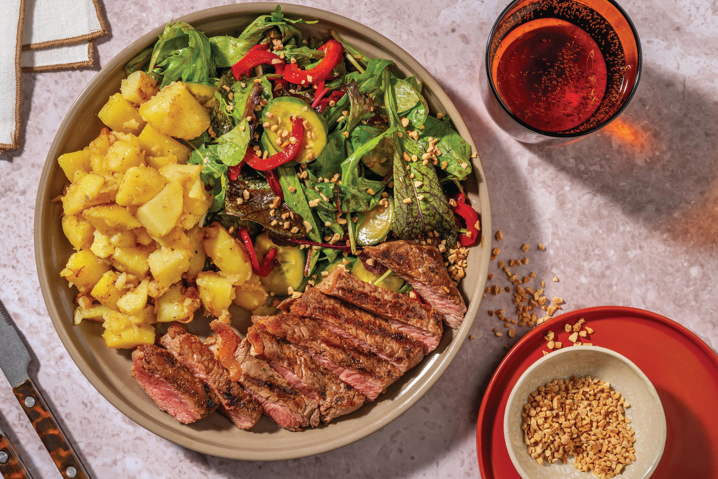 Sizzling Satay Beef & Cucumber Salad