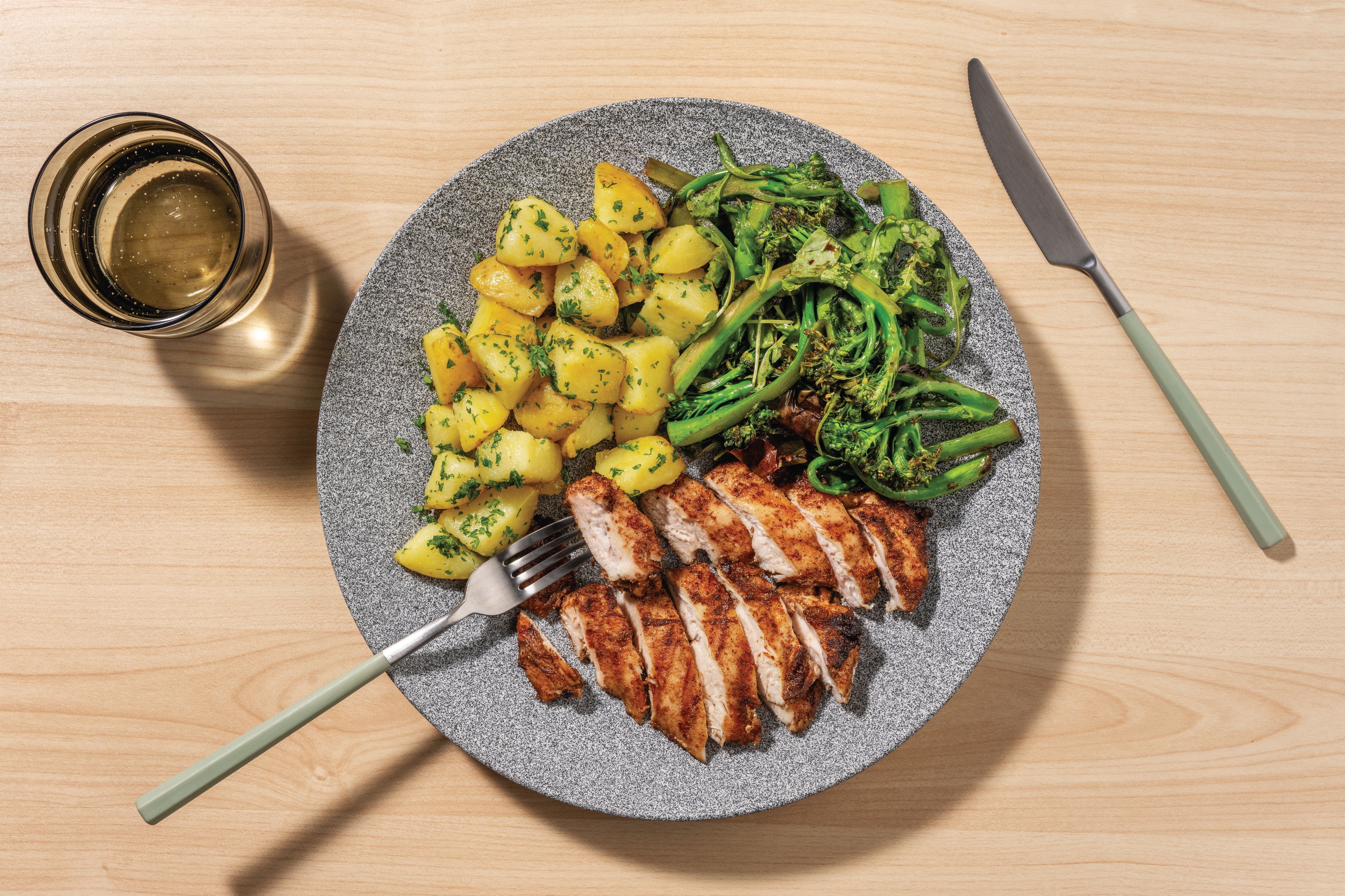 Flame-Grilled Chicken & Charred Broccoli