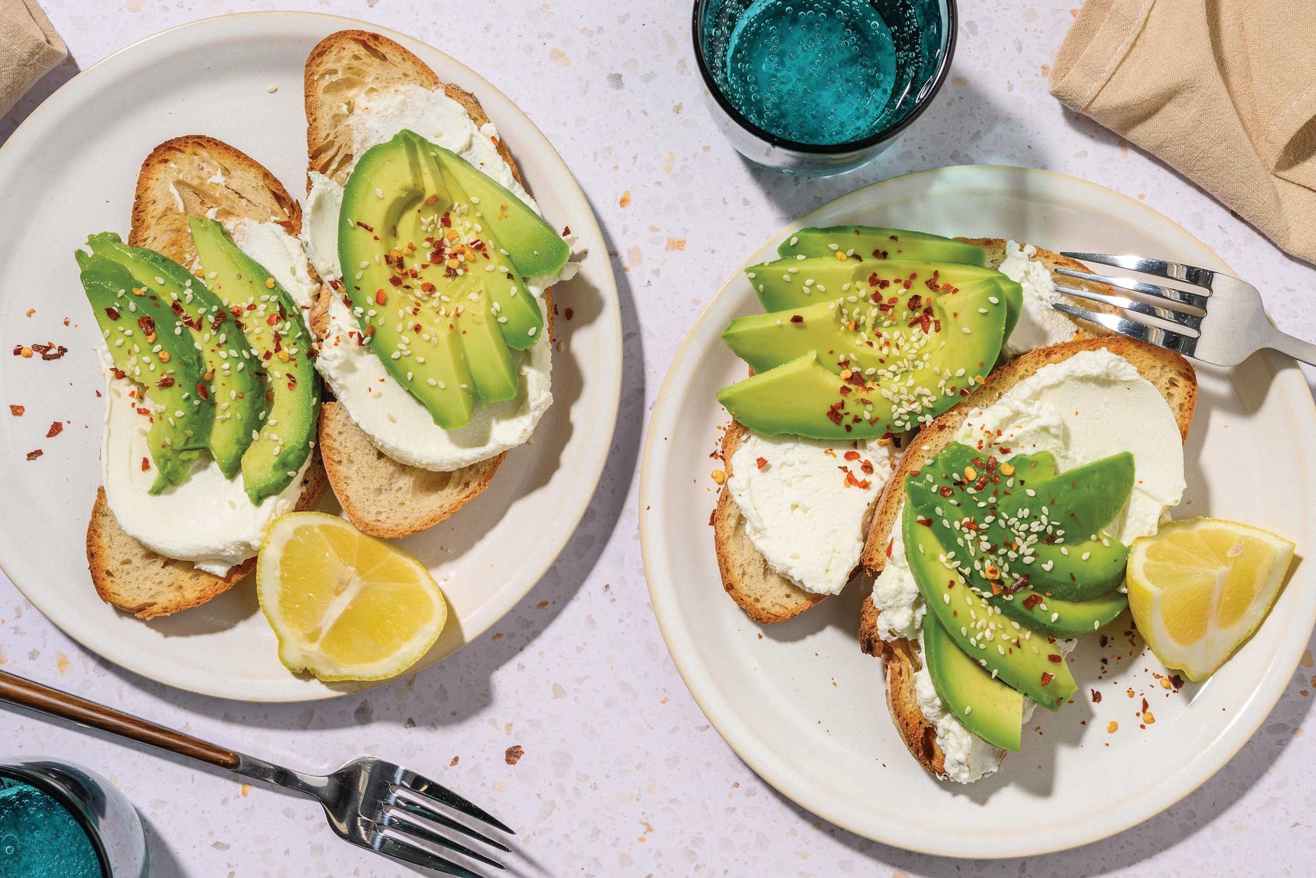 Avocado & Sesame Seed Ricotta Toast