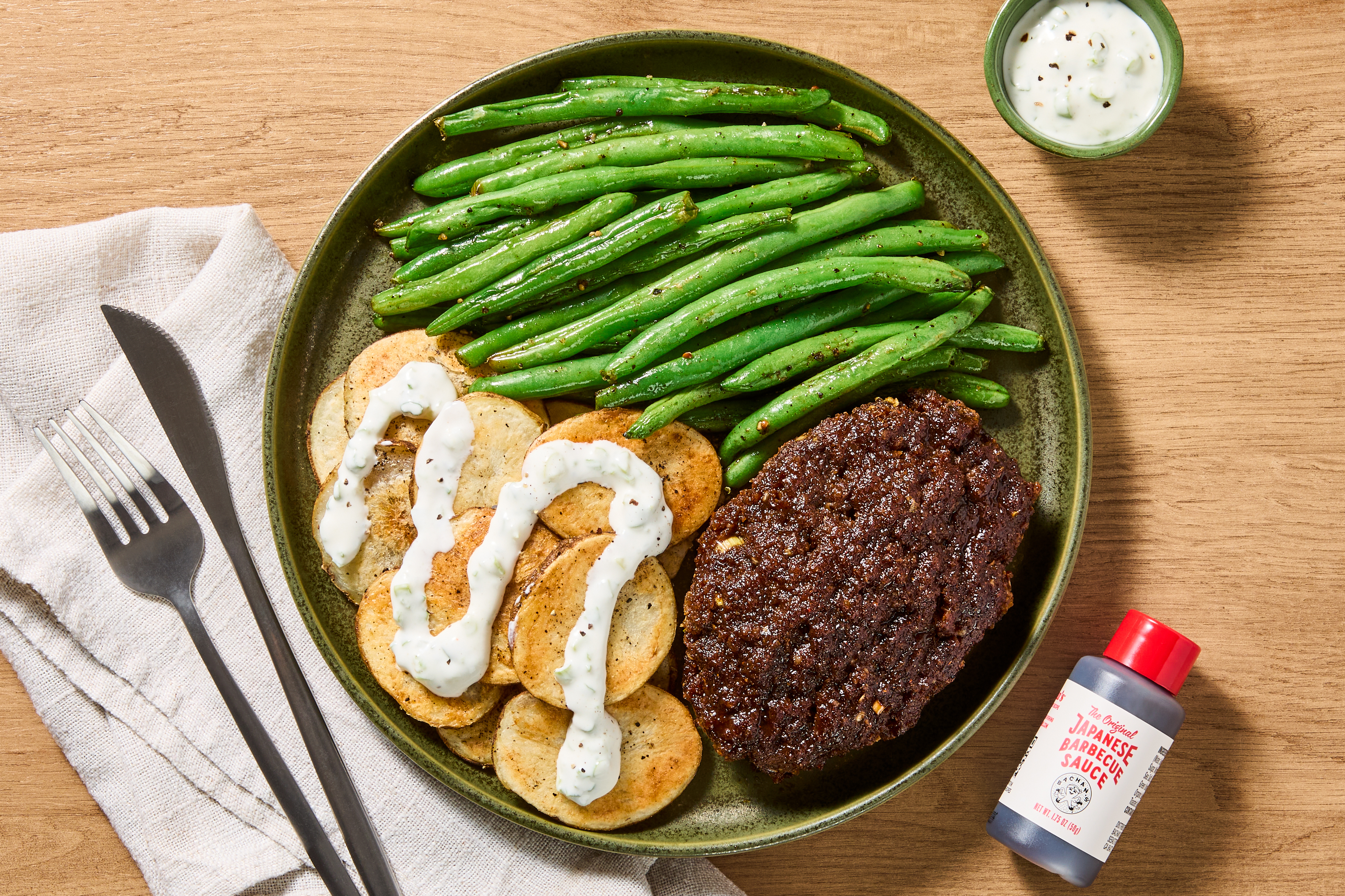BBQ Meatloaves with Shingled Potatoes