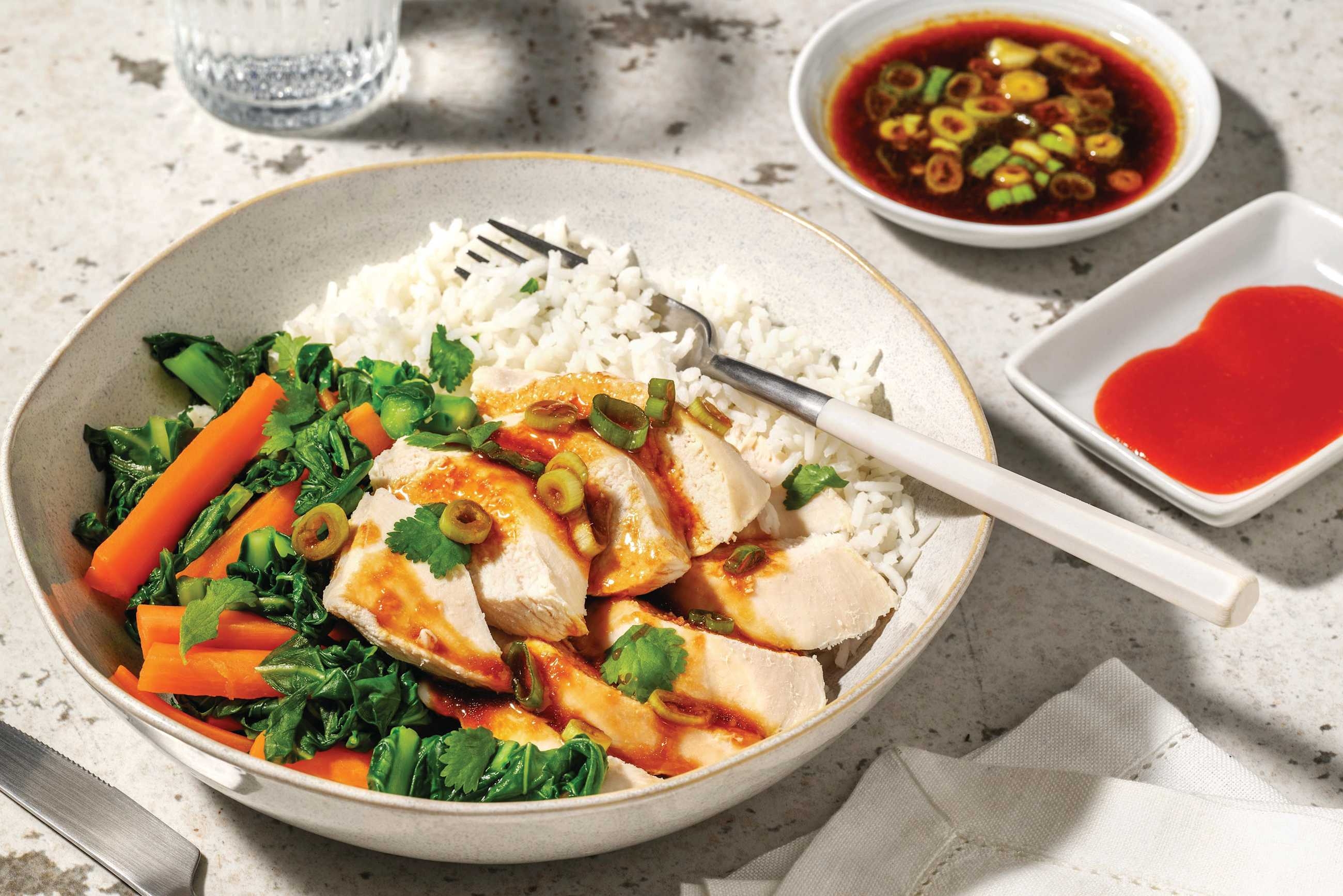 Poached Hainanese Chicken & Garlic Rice