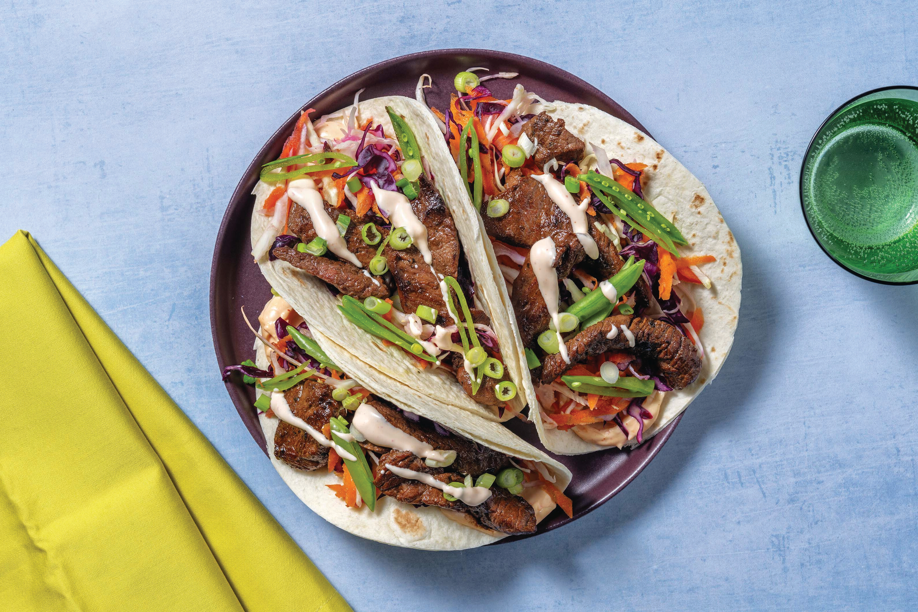 Double Sticky Sweet-Soy Beef Tacos