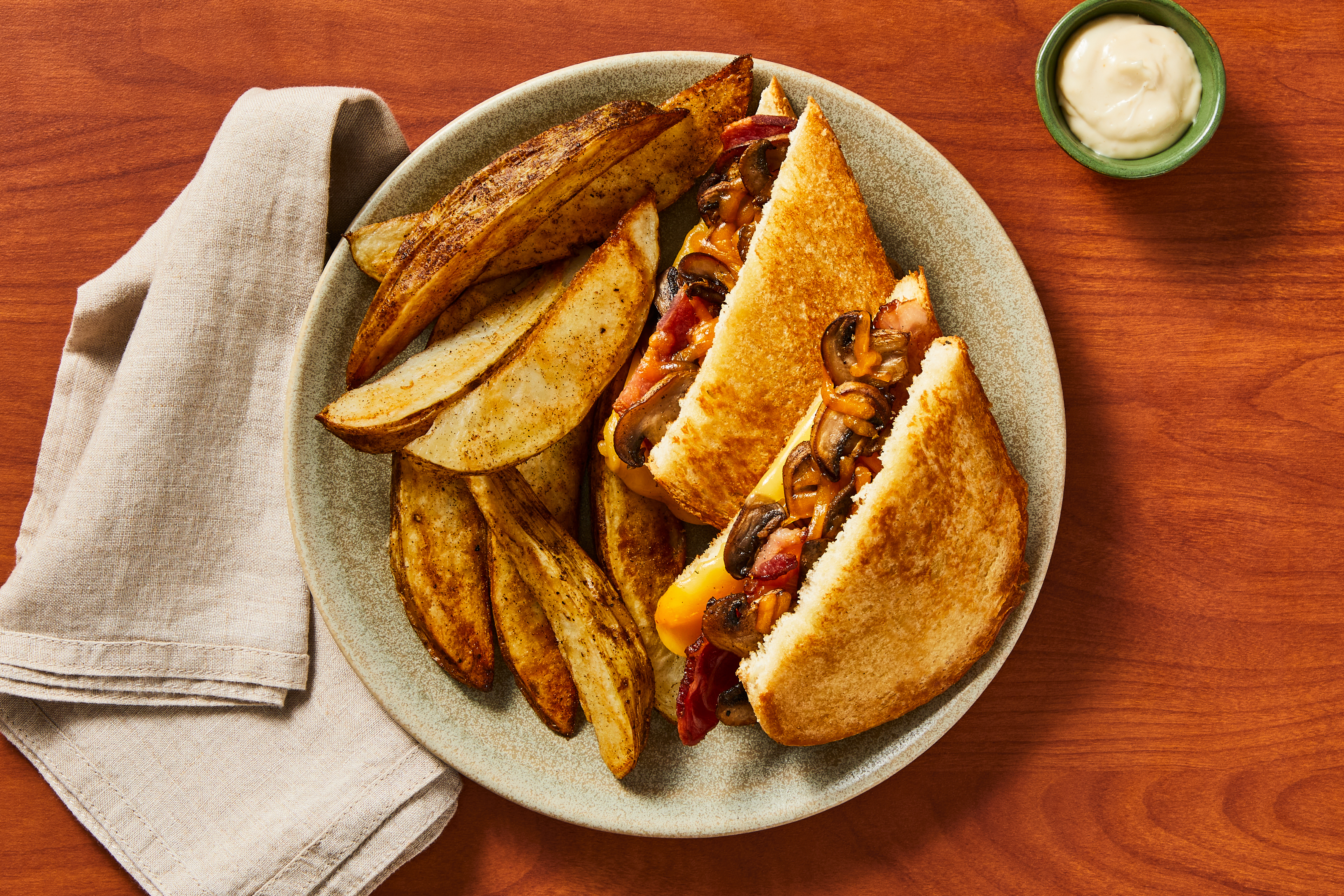Bacon & Mushroom Loaded Grilled Cheese