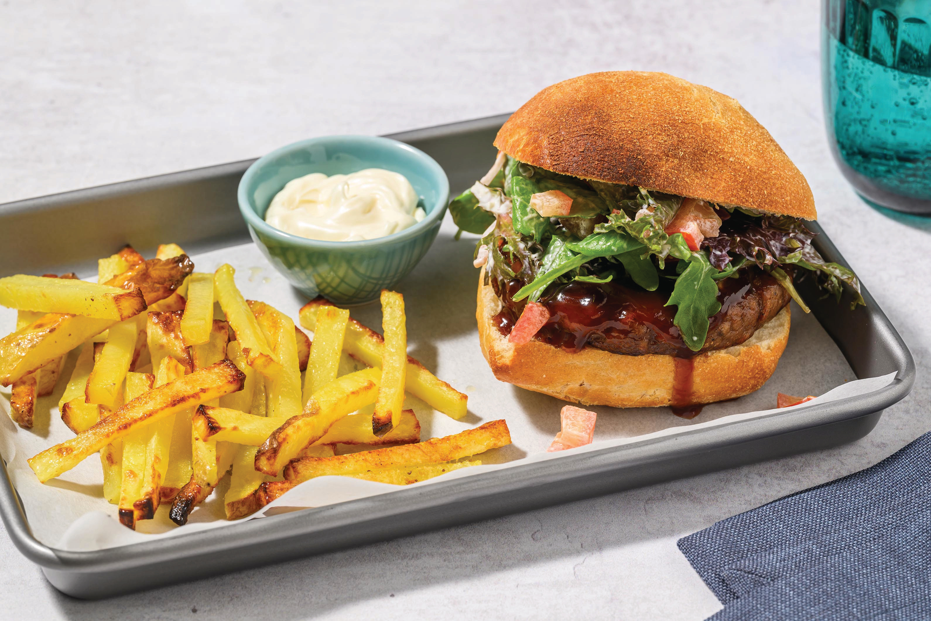 Sticky Glazed Plant-Based Burger