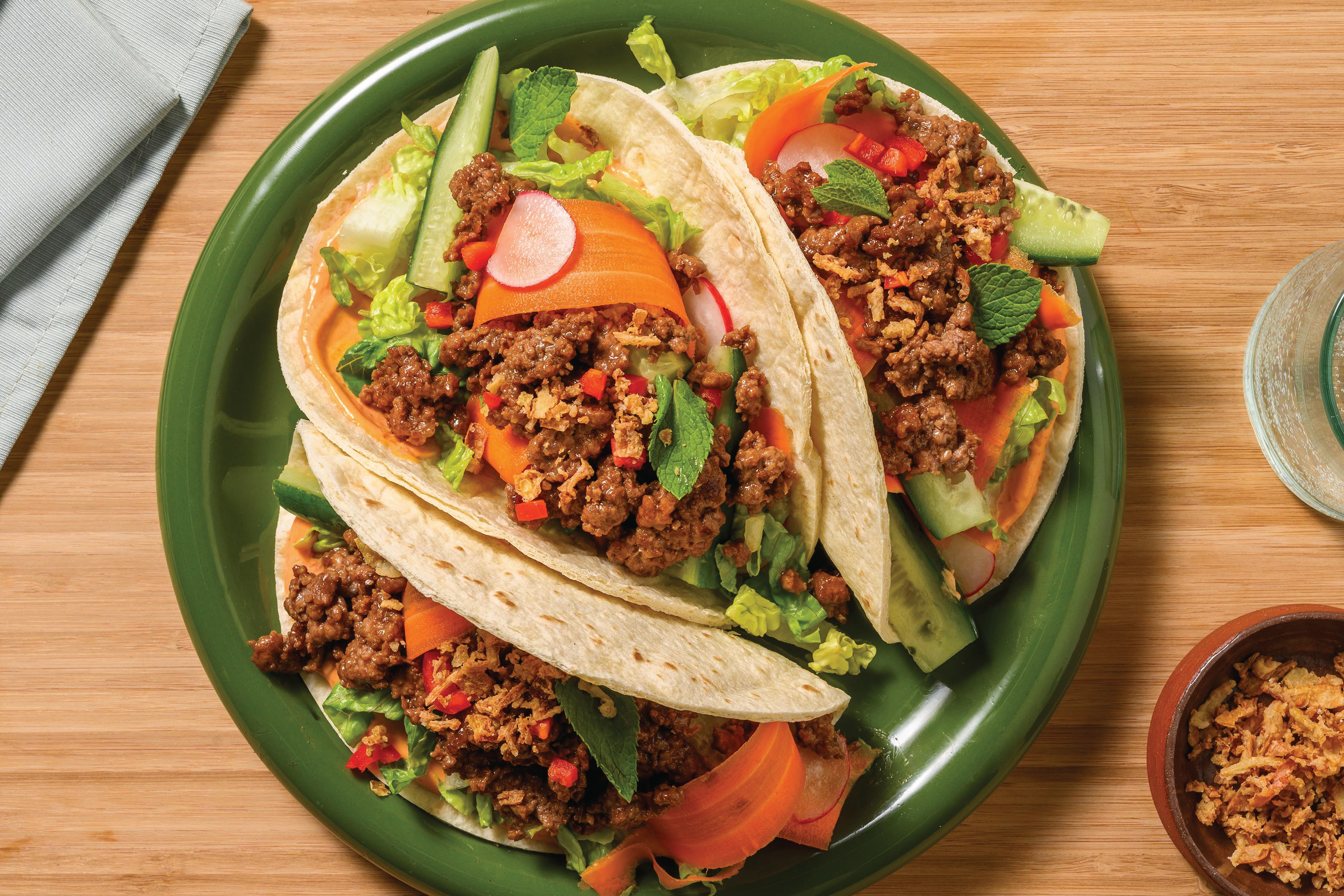 Sticky Asian Pork & Pickled Veggie Tacos