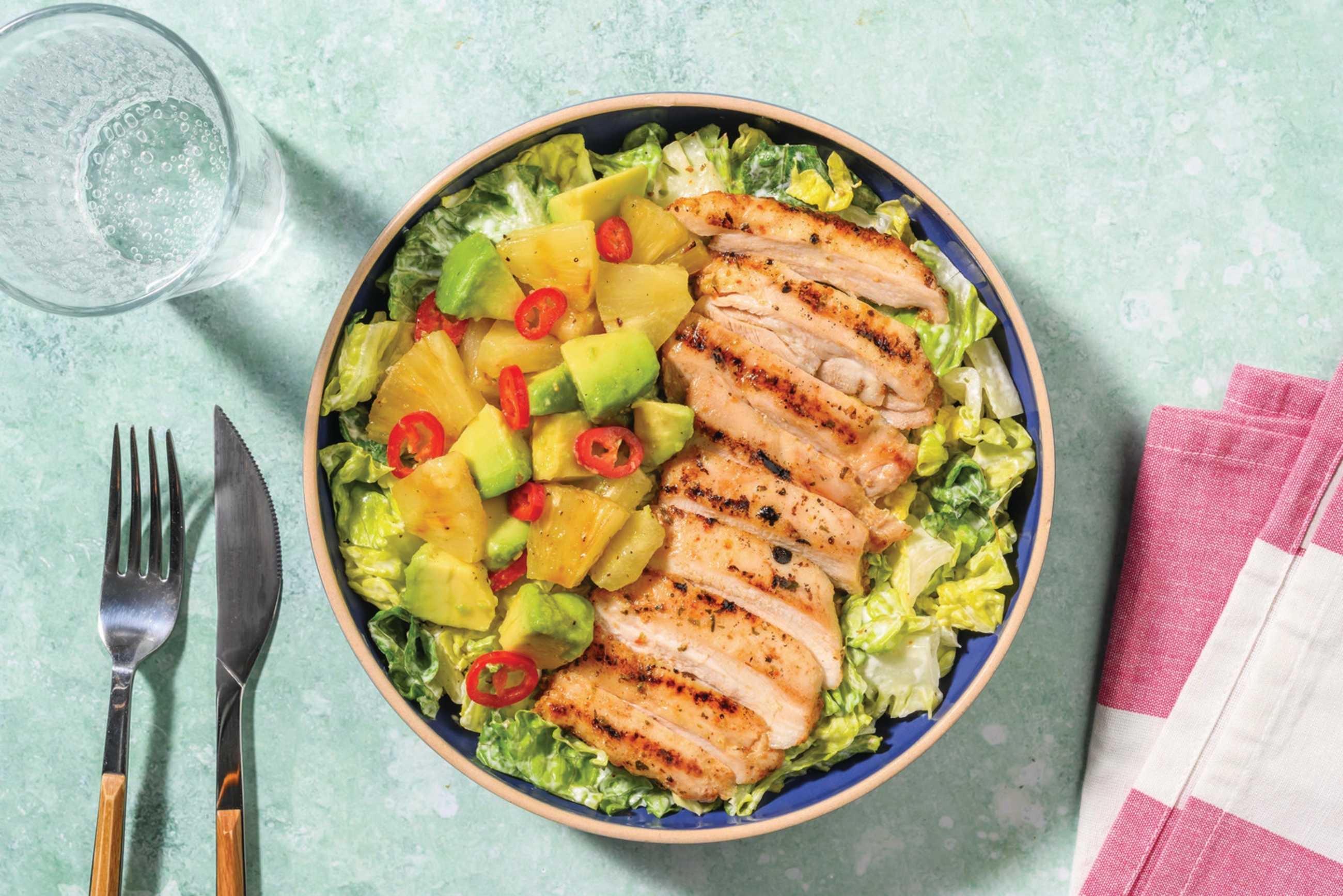 Grilled Jerk Chicken & Creamy Cos Salad