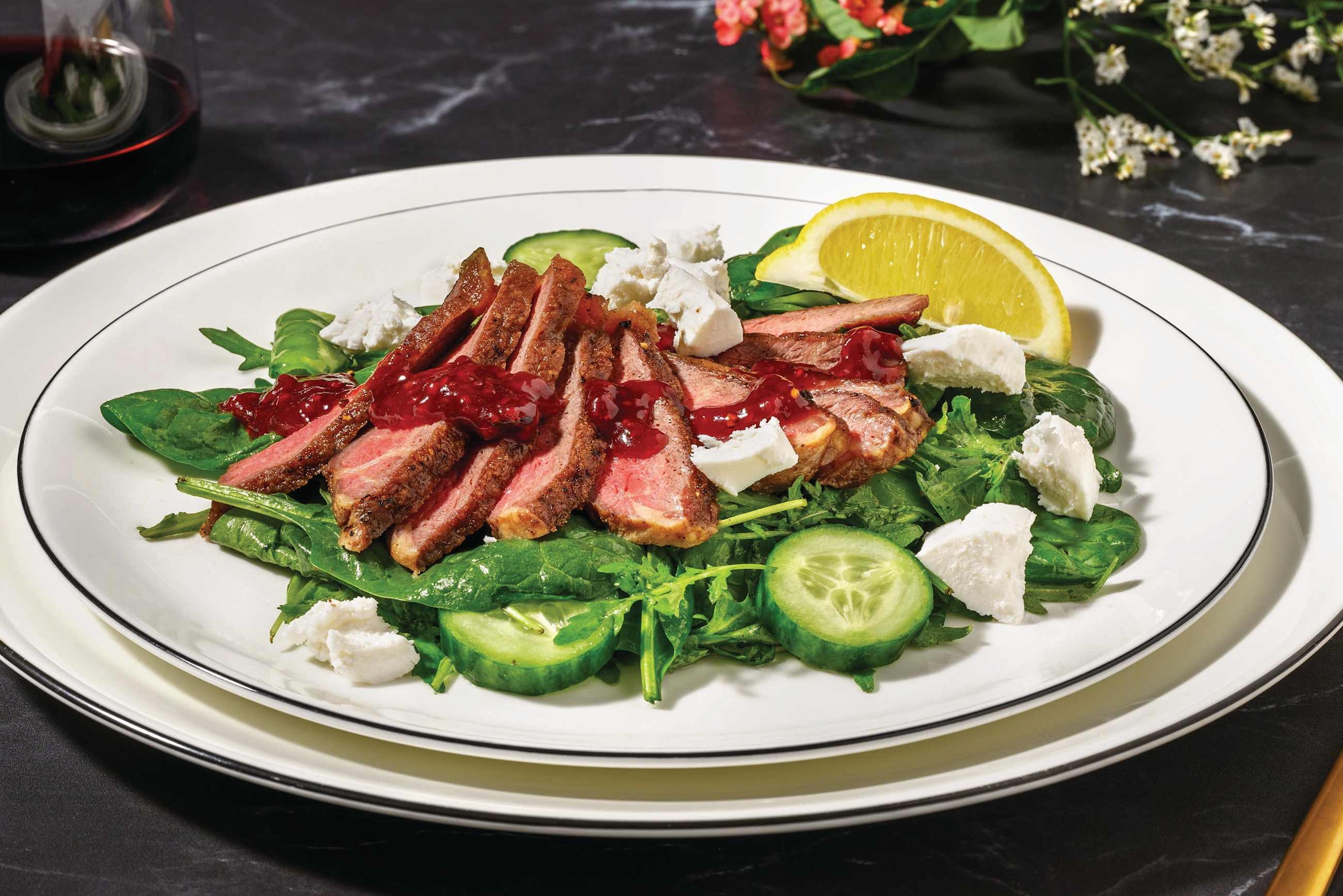 Seared Venison Steak & Cherry Sauce