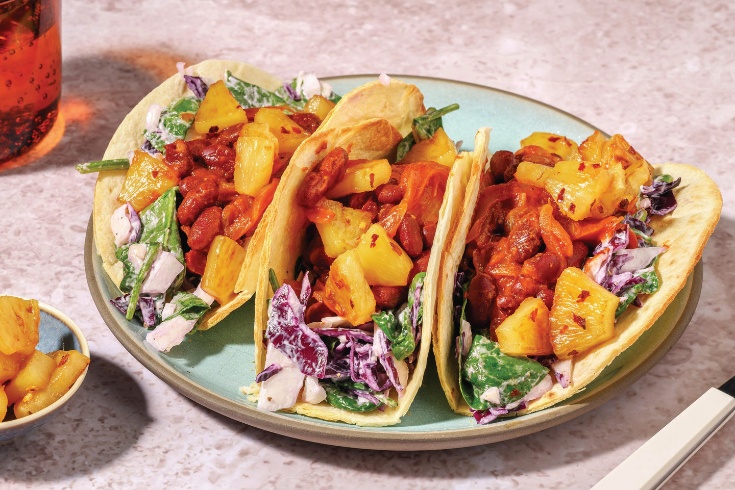 Caribbean Beef Kidney Bean & Slaw Tacos
