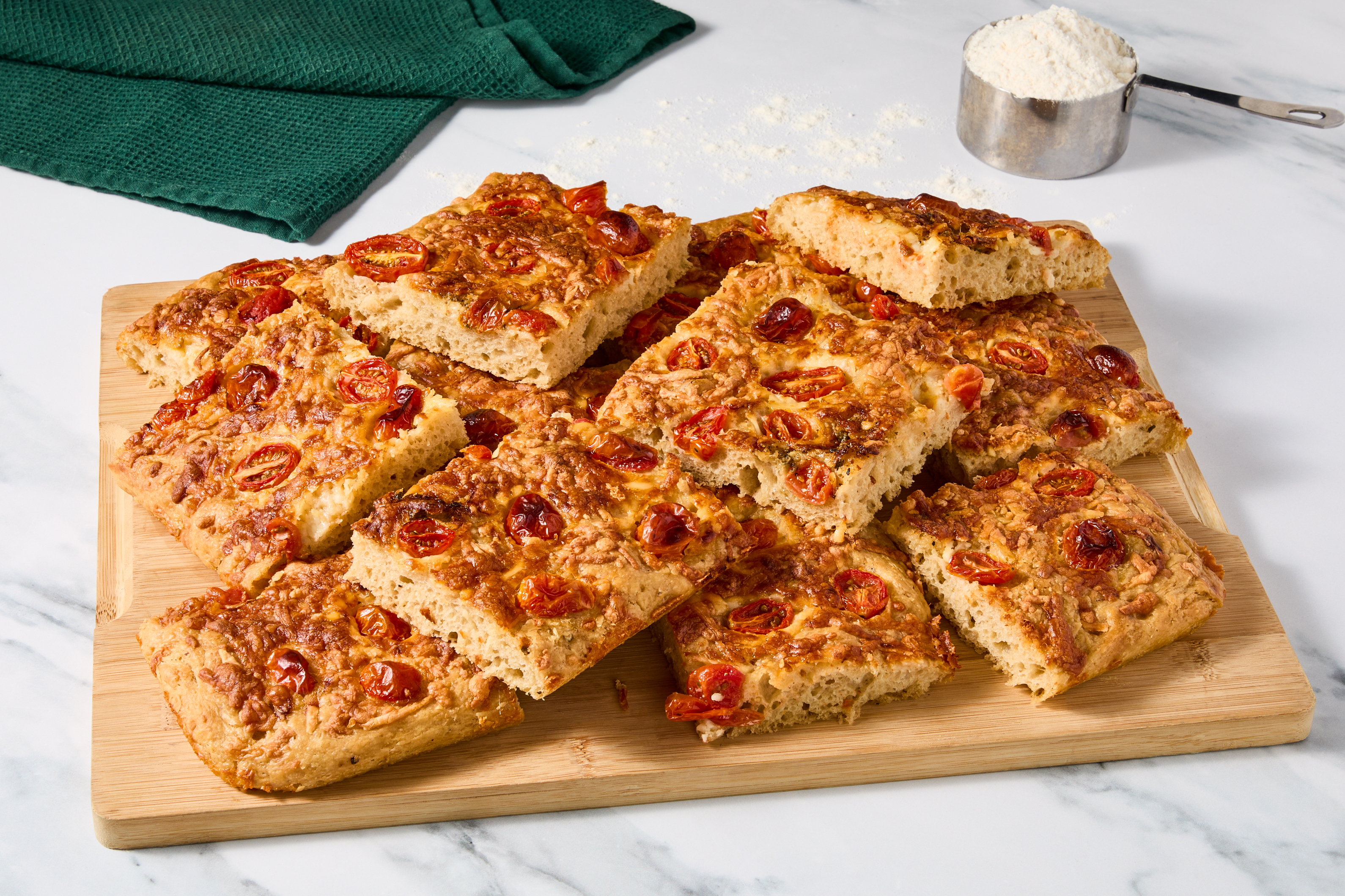 Cheesy Tomato & Garlic Herb Focaccia