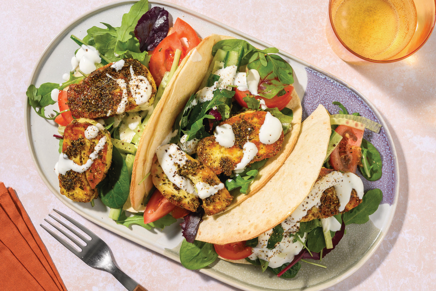 Lemon Pepper Halloumi Tacos