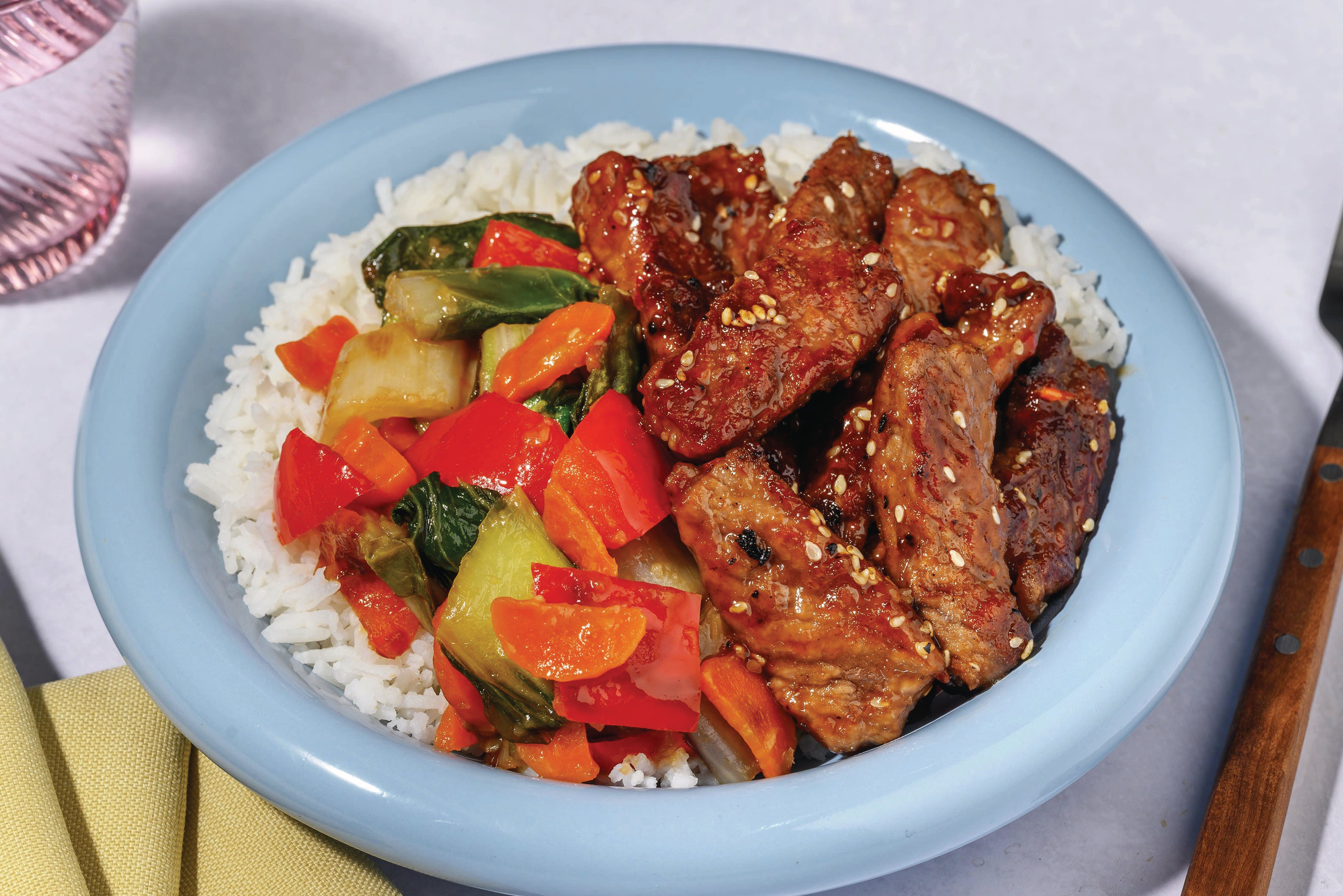 Sticky Sesame Beef & Ginger Veggies