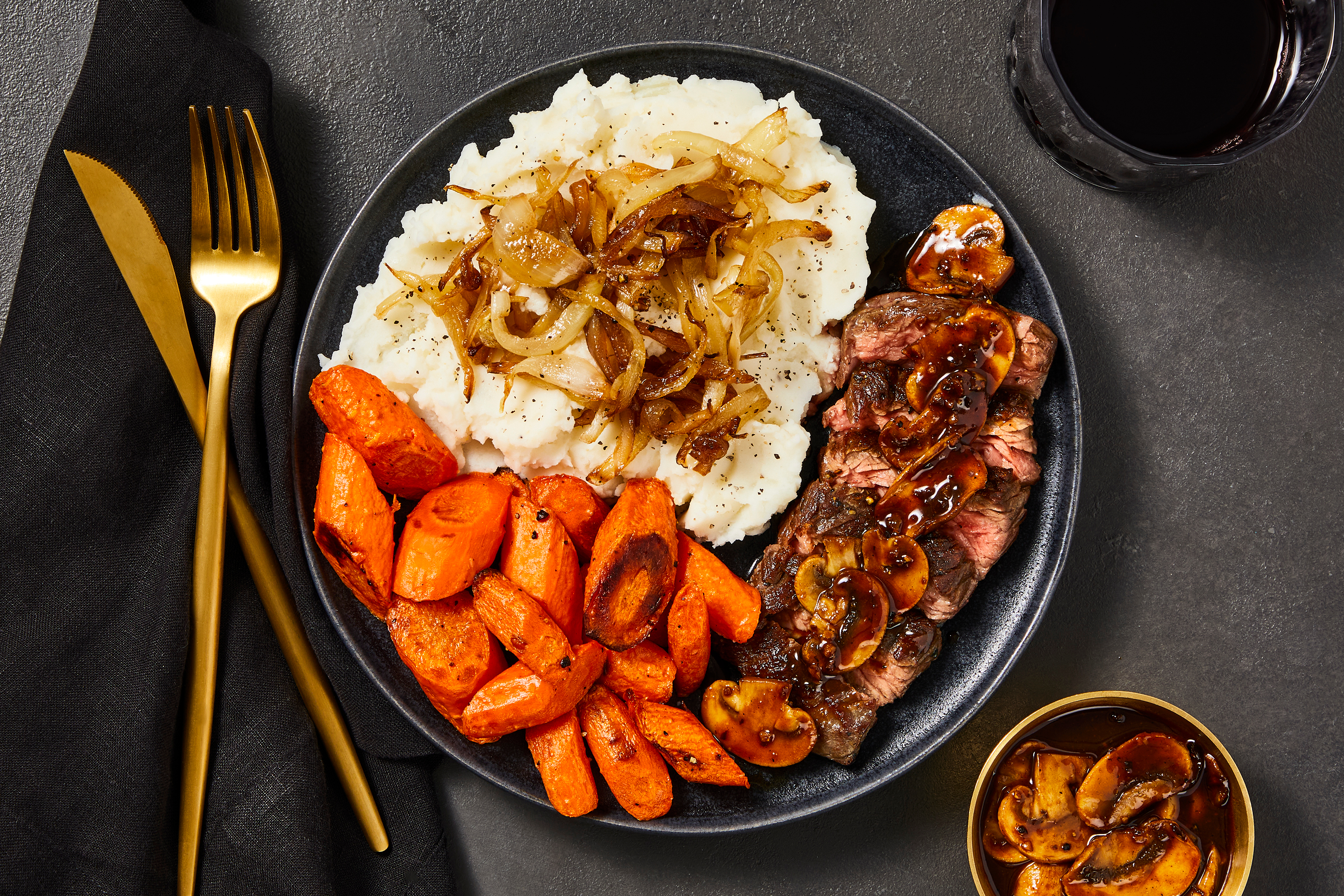 Steak “Diane” with Dijon-Mushroom Sauce