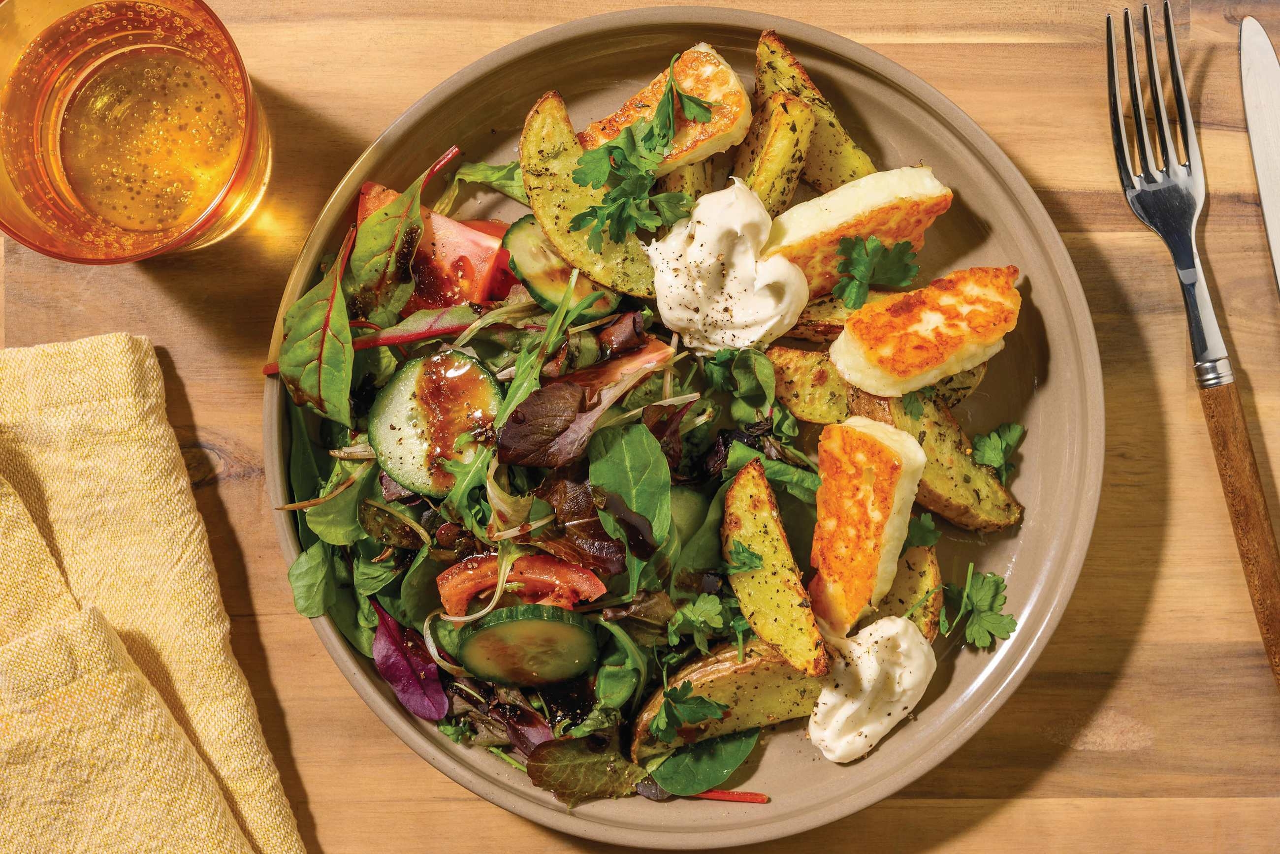 Golden Haloumi & Oregano Potato Wedges