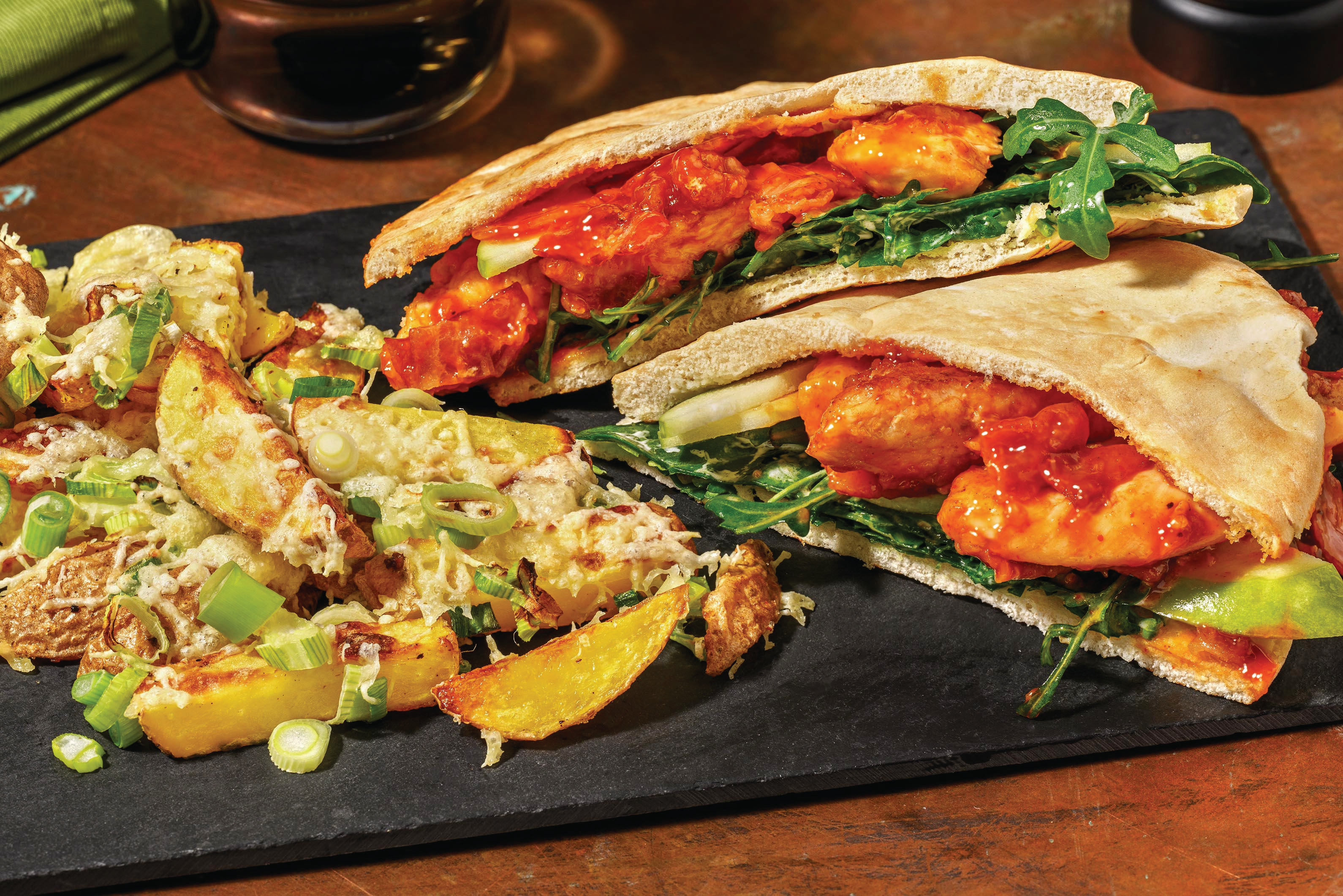 Buffalo Glazed Chicken & Bacon Pita